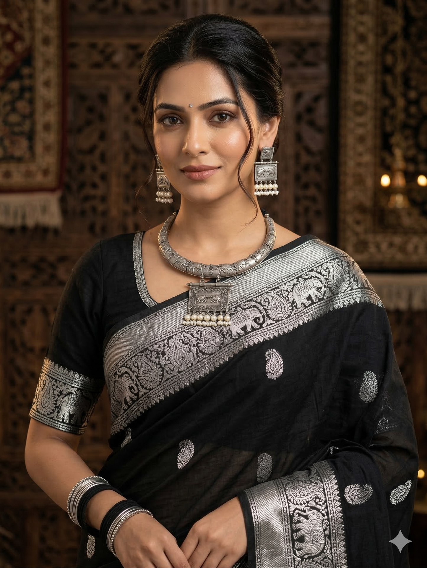 Hasli style German Silver Statement Choker set - D2