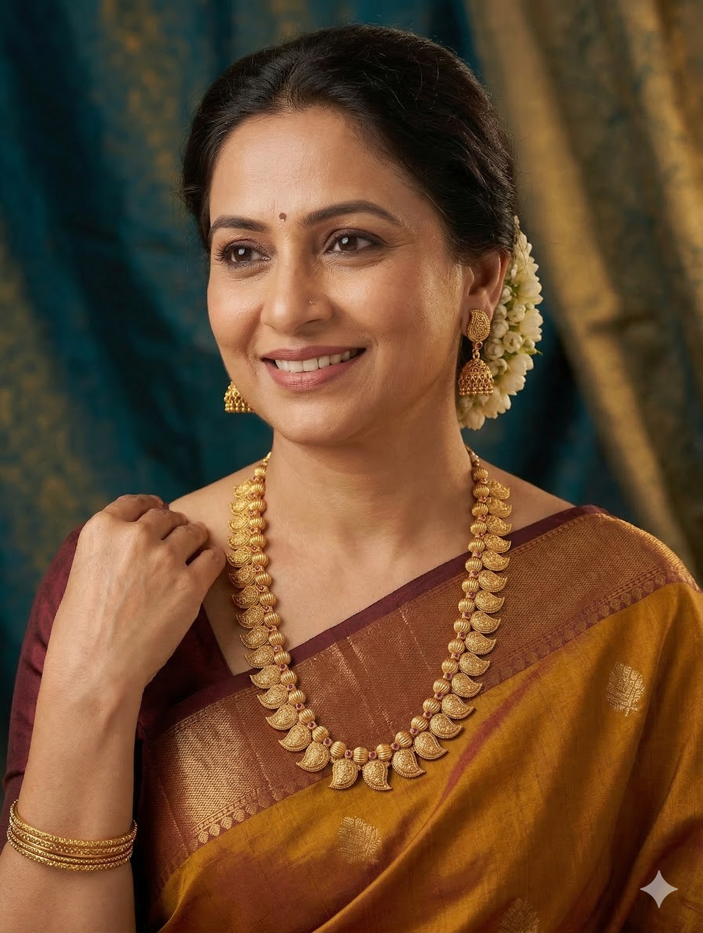 Bold Mango design Necklace and Earrings set - Simpliful