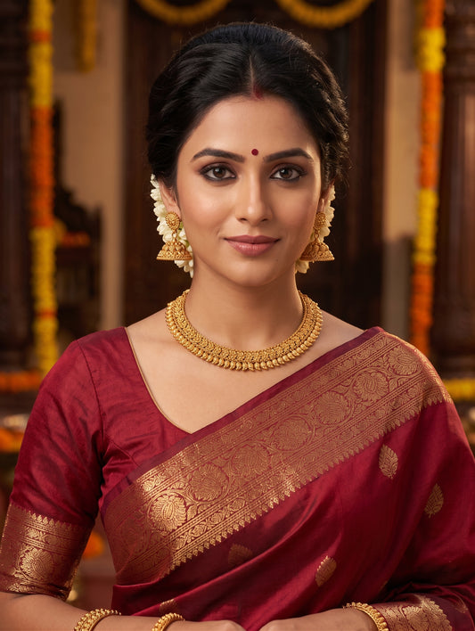 Evergreen Mango Choker Jhumka set