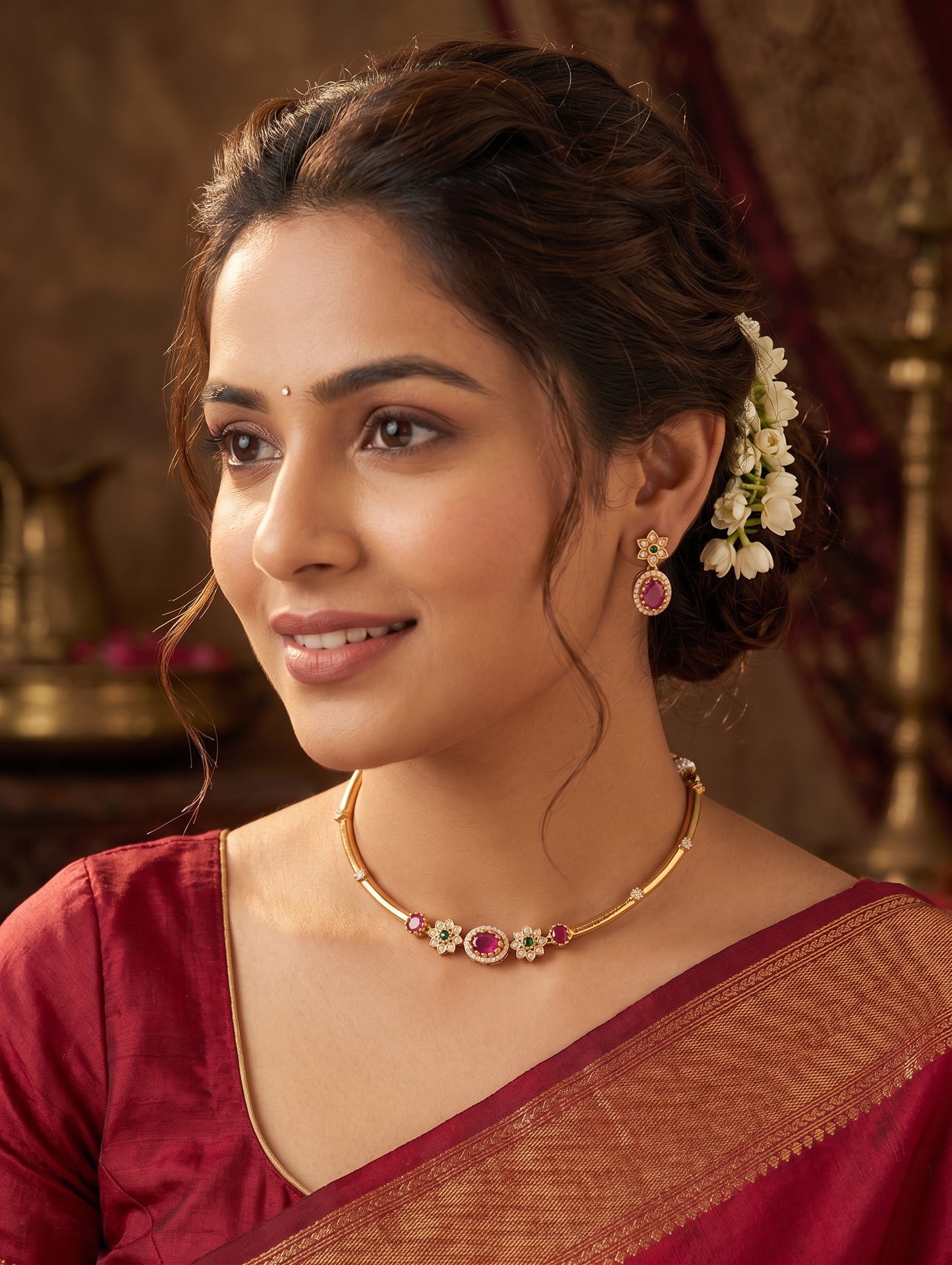 Antique Hasli CZ Choker Stud set