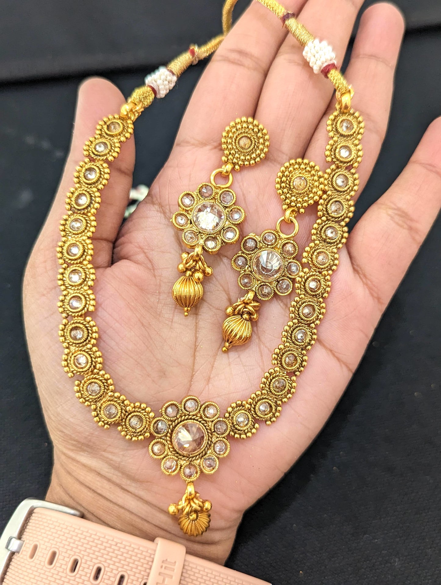 Flower Choker Necklace and Earrings set