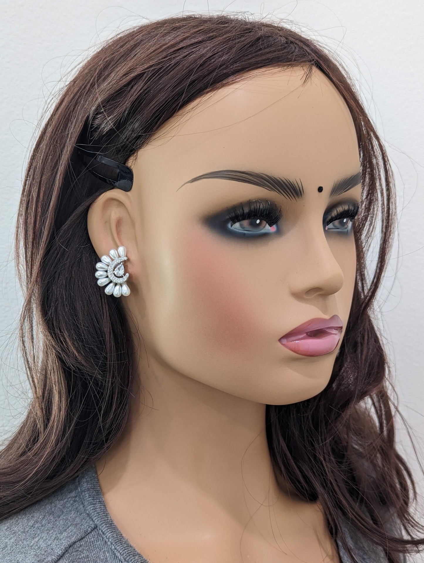 Designer Pearl CZ Stud earrings