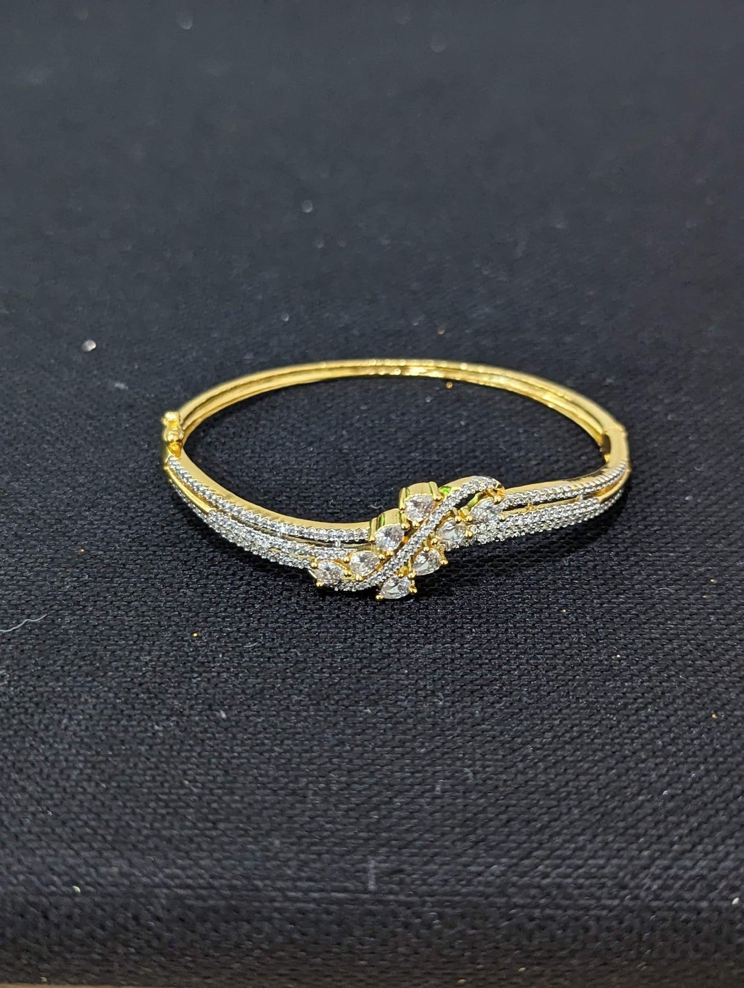 CZ stone One gram gold Bangle Bracelet - Design 12