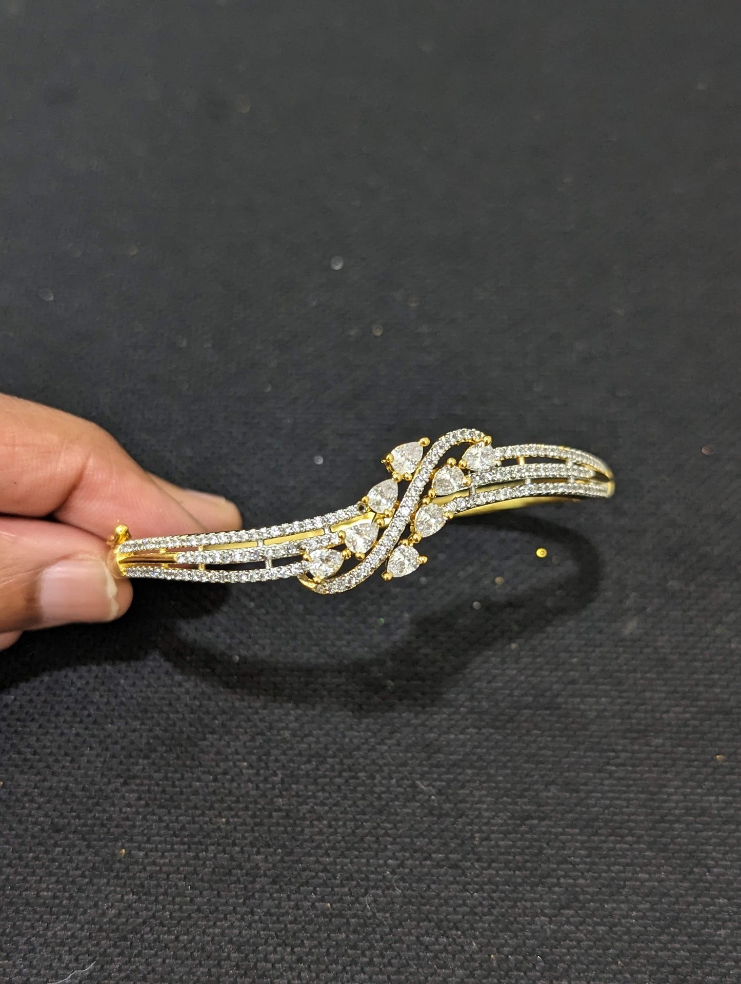 CZ stone One gram gold Bangle Bracelet - Design 12
