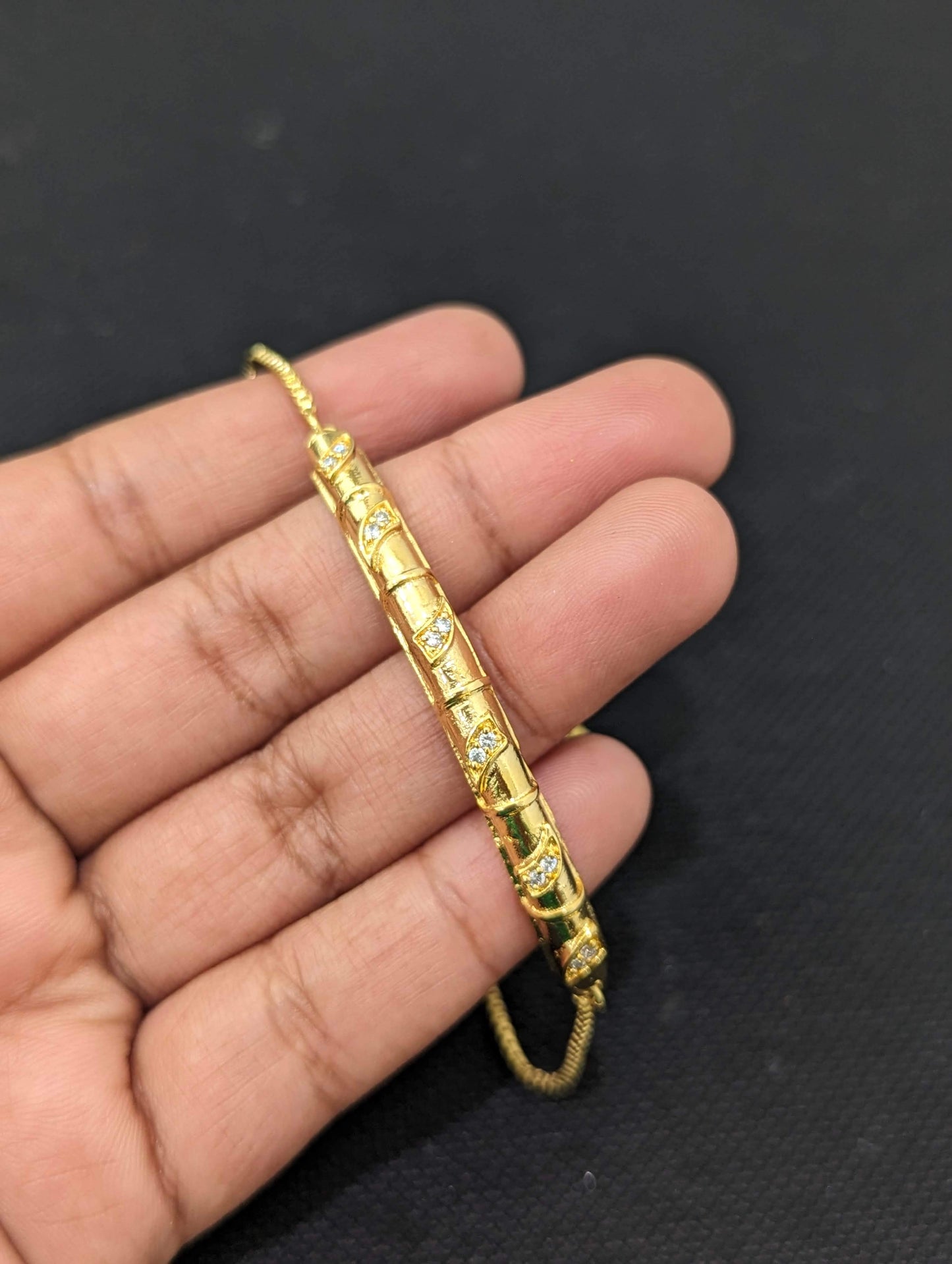 Curvy Wave one gram gold Bangle Bracelet