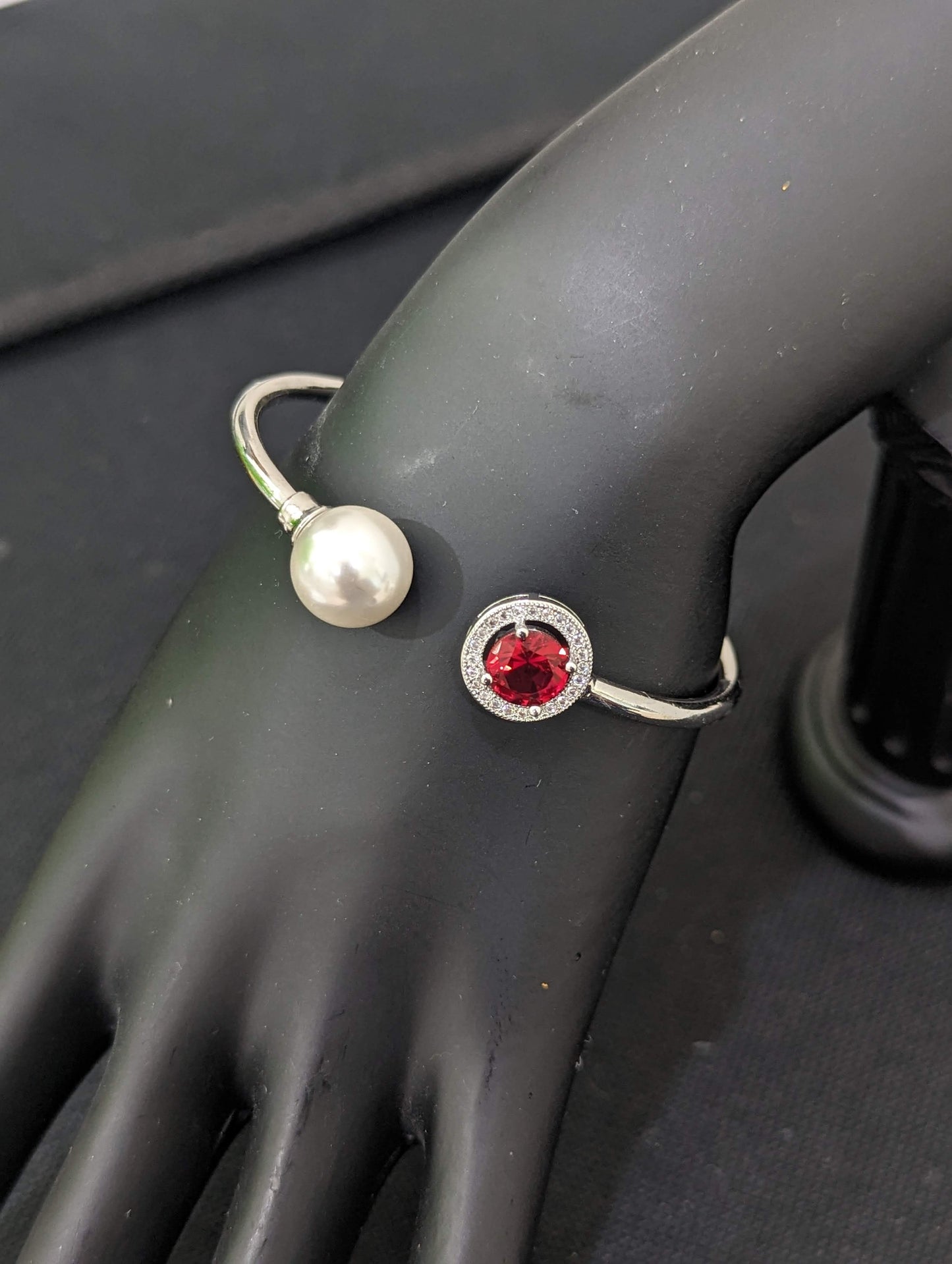 Ruby CZ Kids Bangle Bracelet