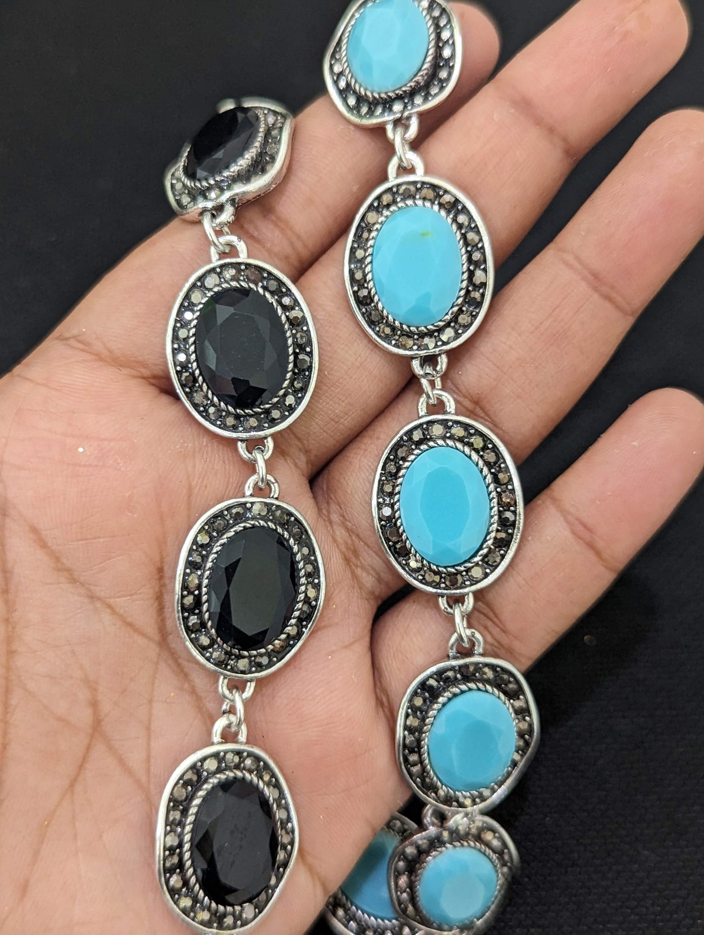 Antique Silver Oval bead Bracelet - Simpliful