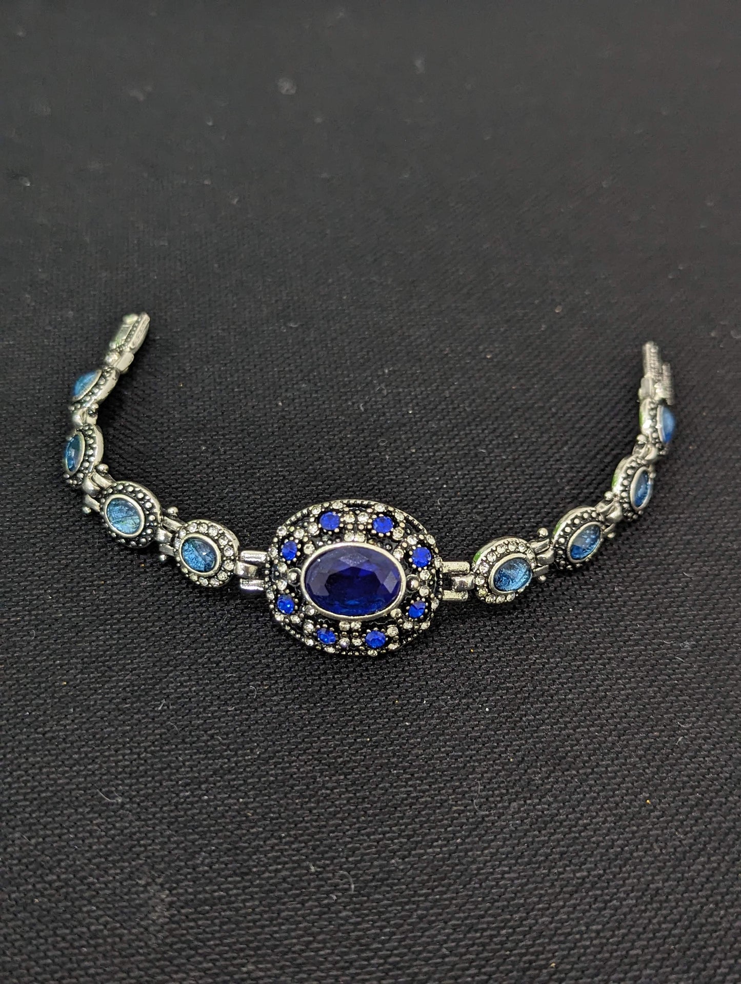 Antique Silver Blue stone Bracelet