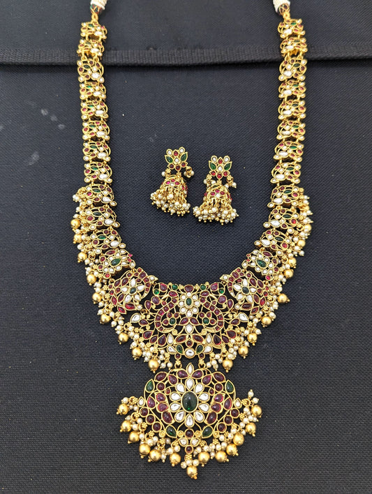 Peacock design Grand Kemp Bridal Long Haram set