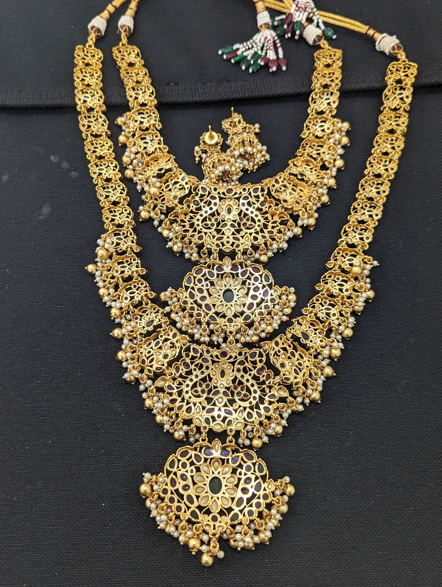 Peacock design Grand Kemp Bridal Long Haram set