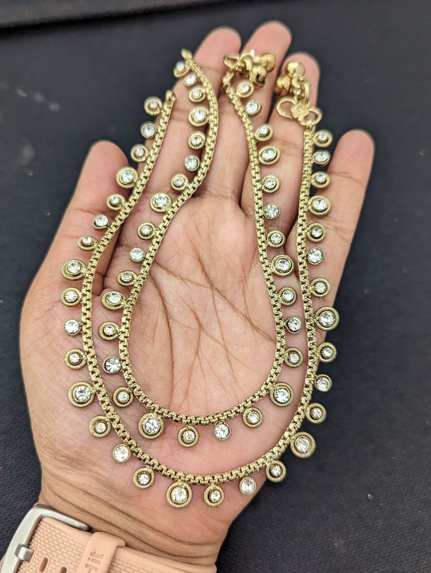 Mehandi Gold plated Anklets - D3