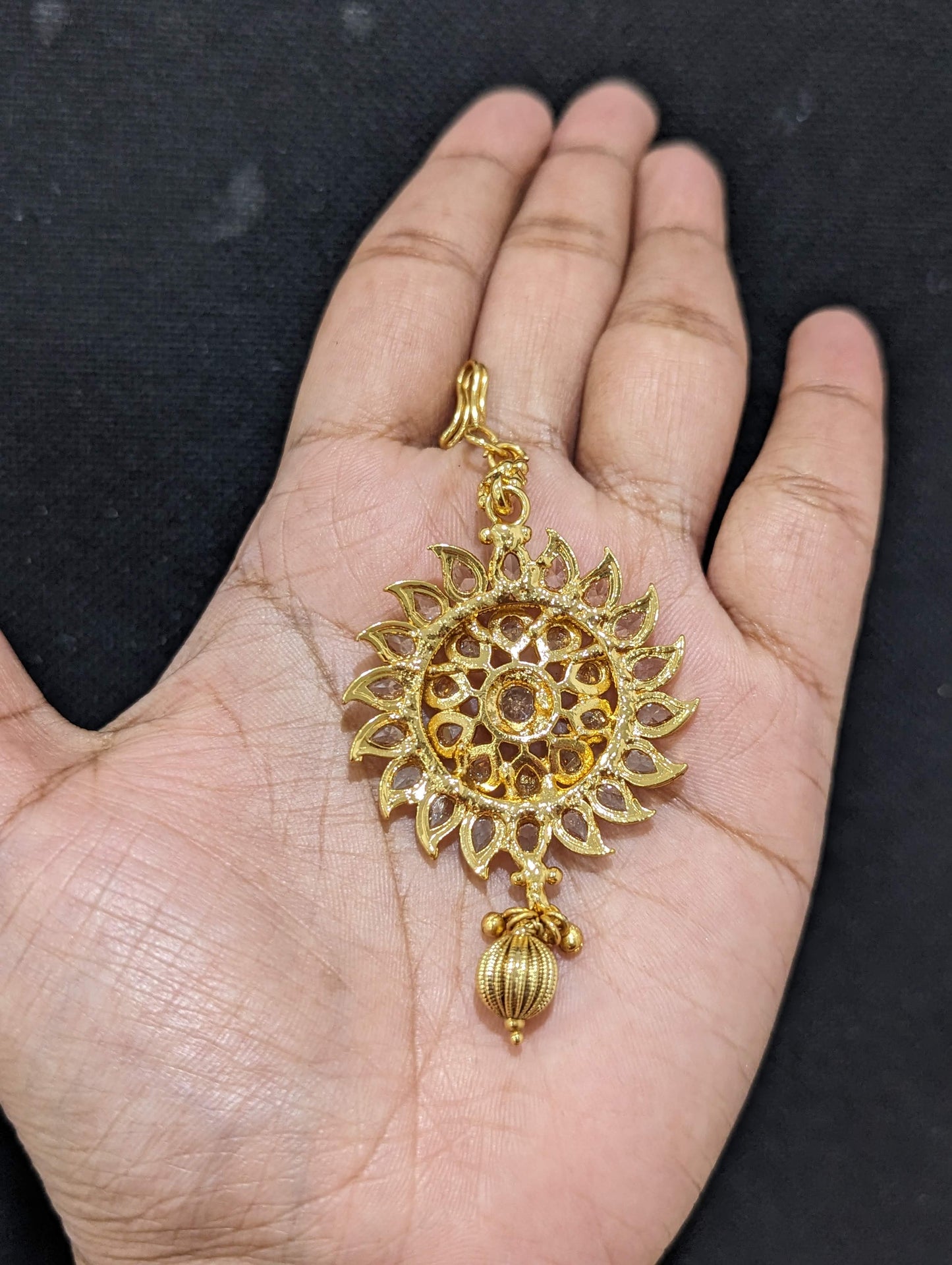 Mango design Gold plated Polki Maang Tikka