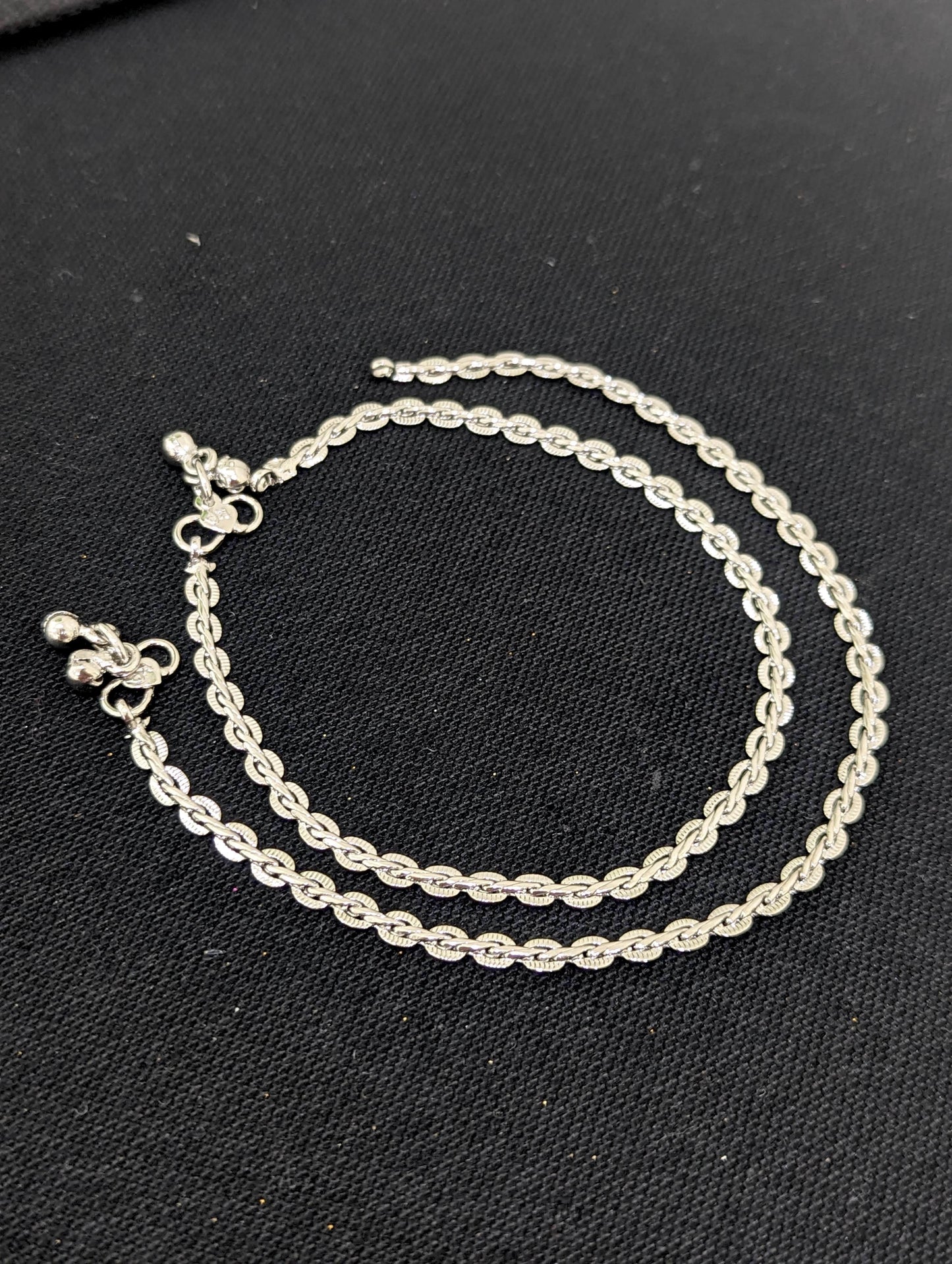 Rhodium Silver plated Anklets - Design 1