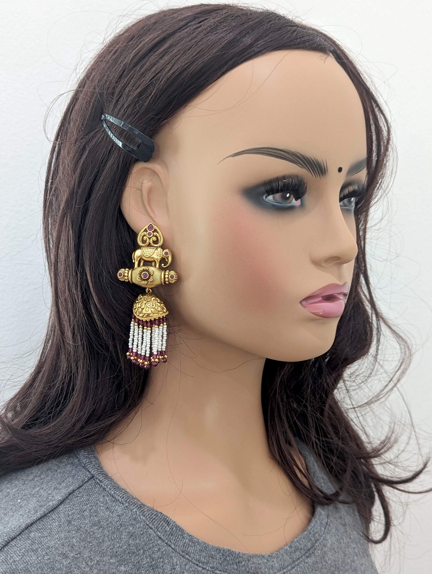 Elephant Long Tassel Earrings