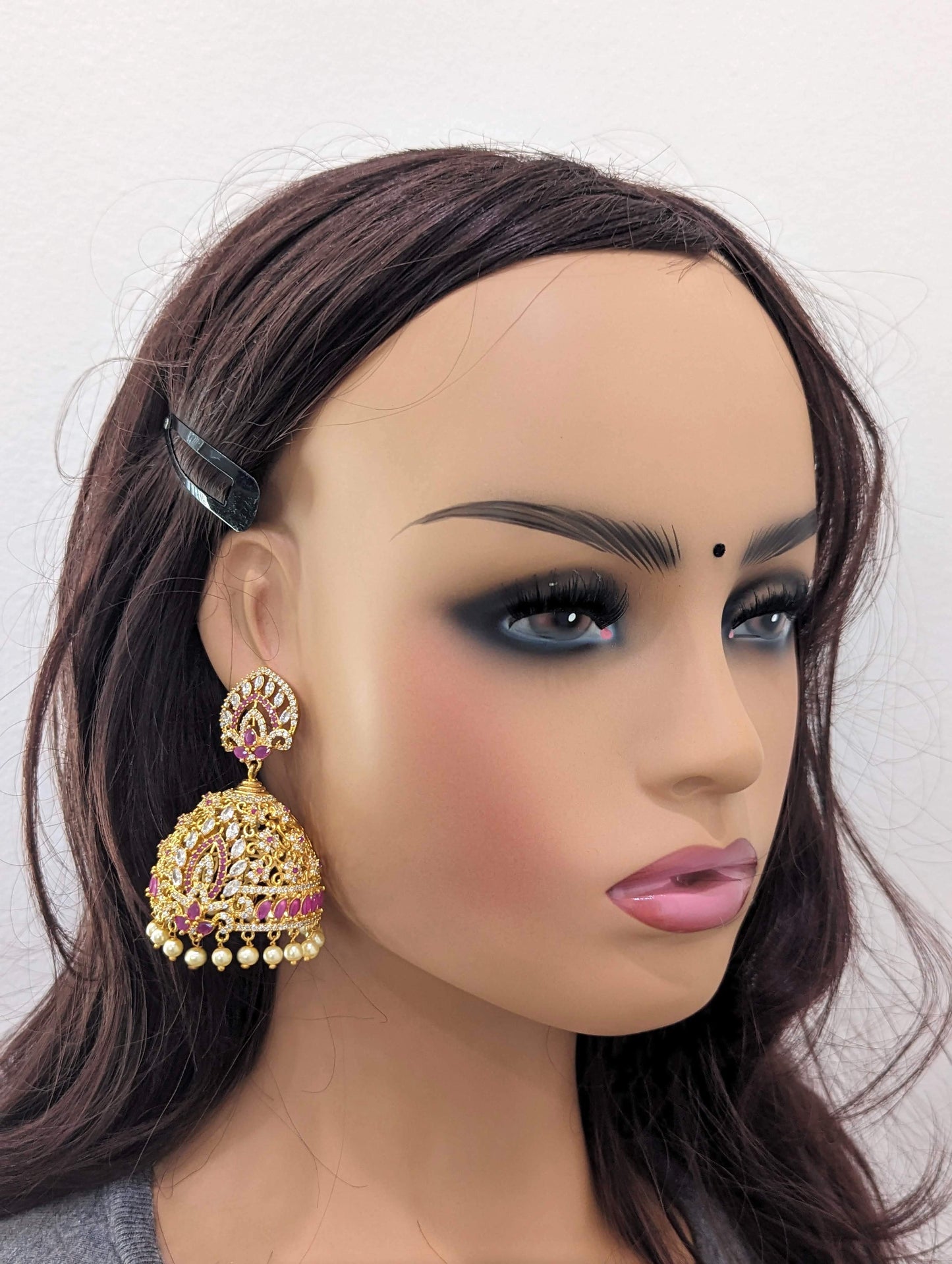 XXL size One gram gold plated Jhumka Earrings