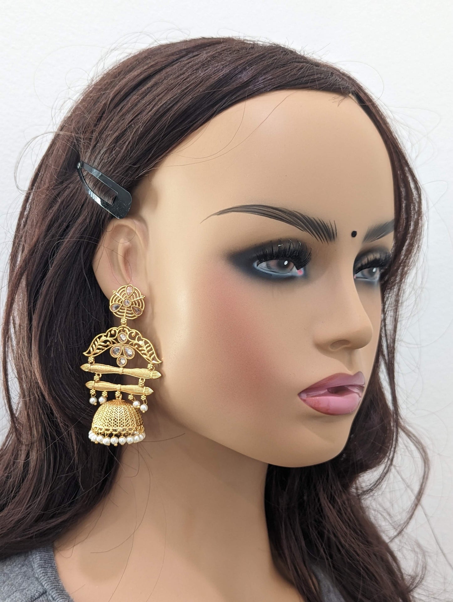 Designer Polki Grand Jhumka Earrings