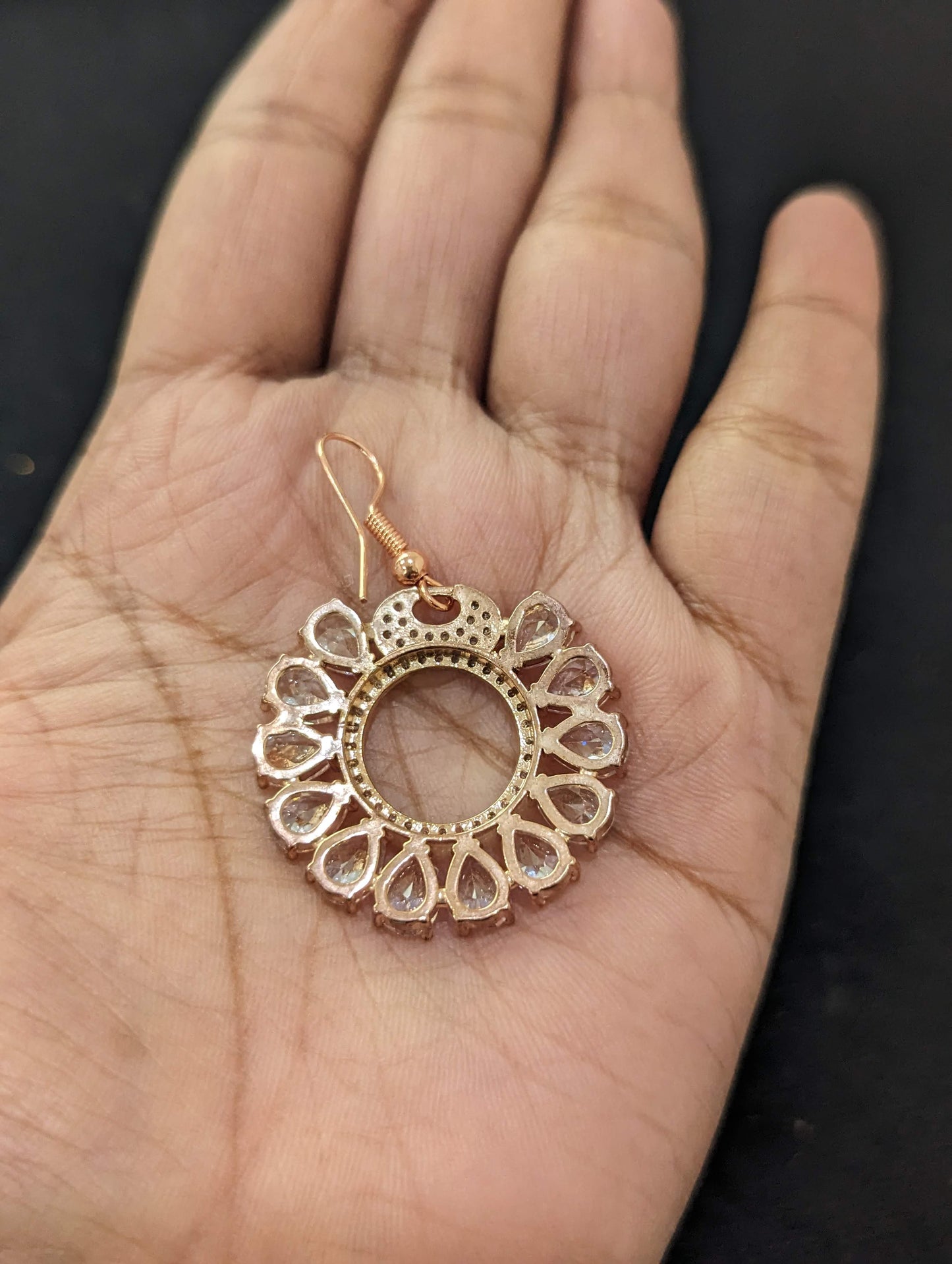 Rose gold plated CZ stone Maang Tikka