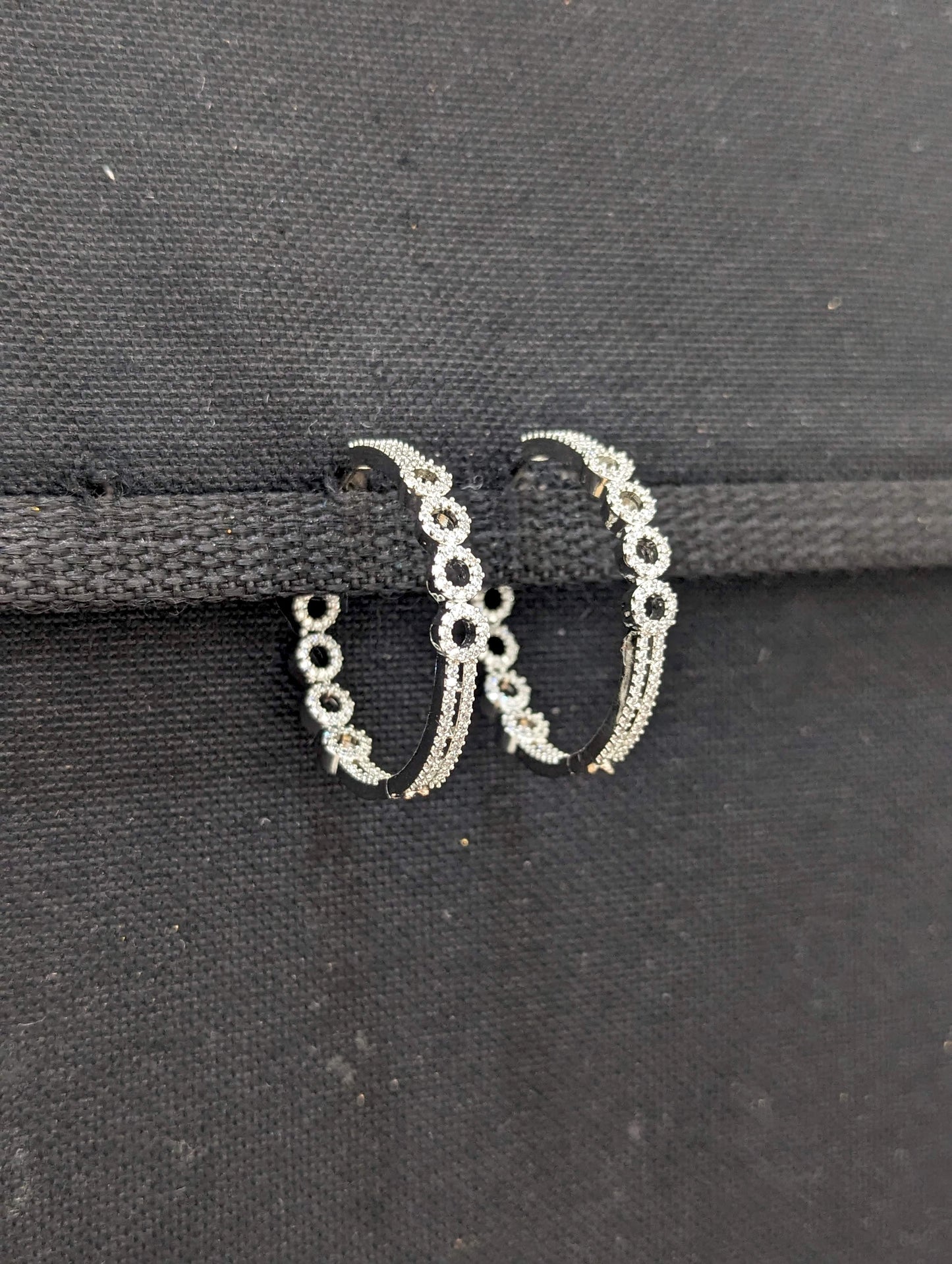 Large Hoop CZ Earrings