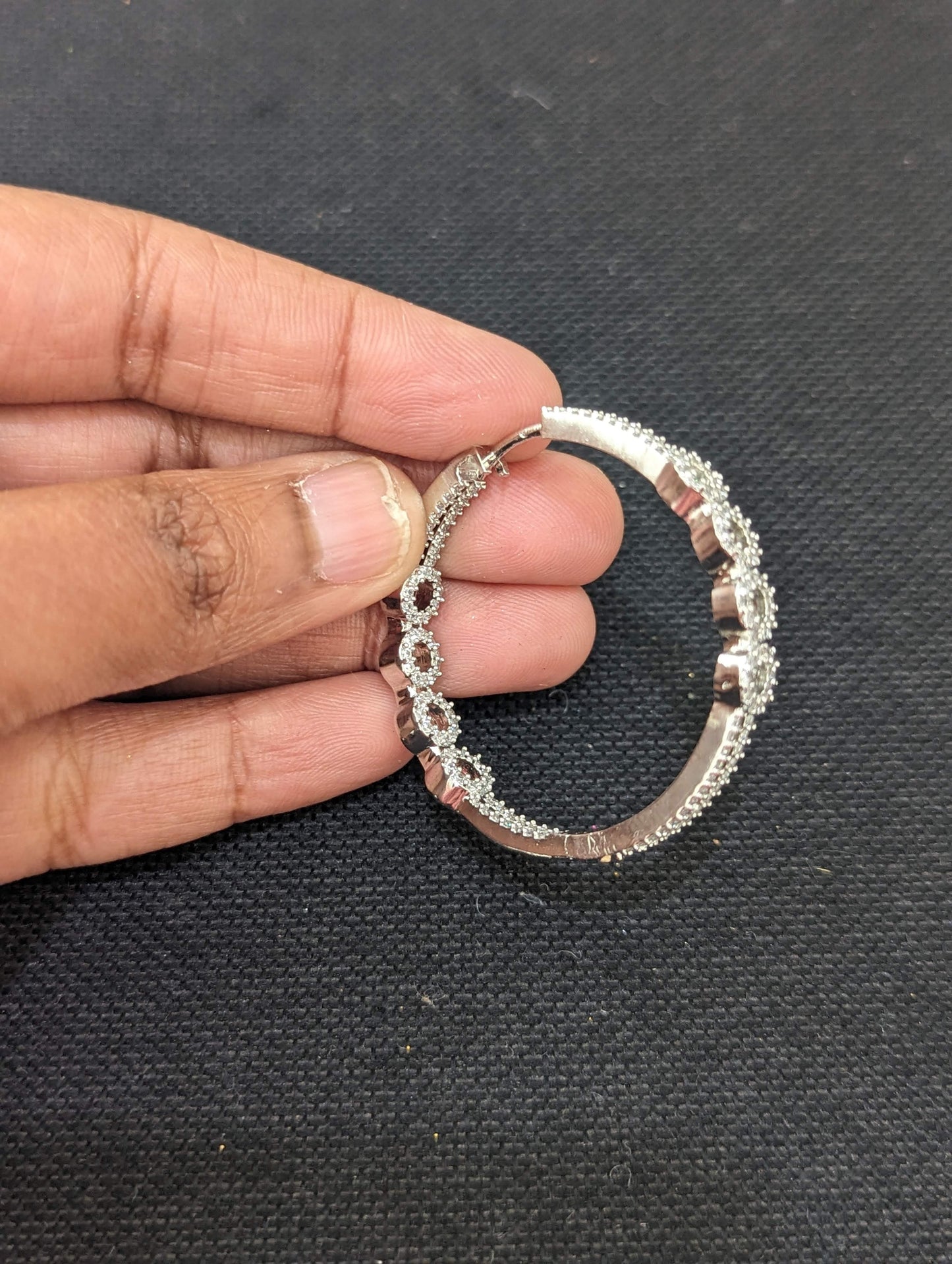 Large Hoop CZ Earrings