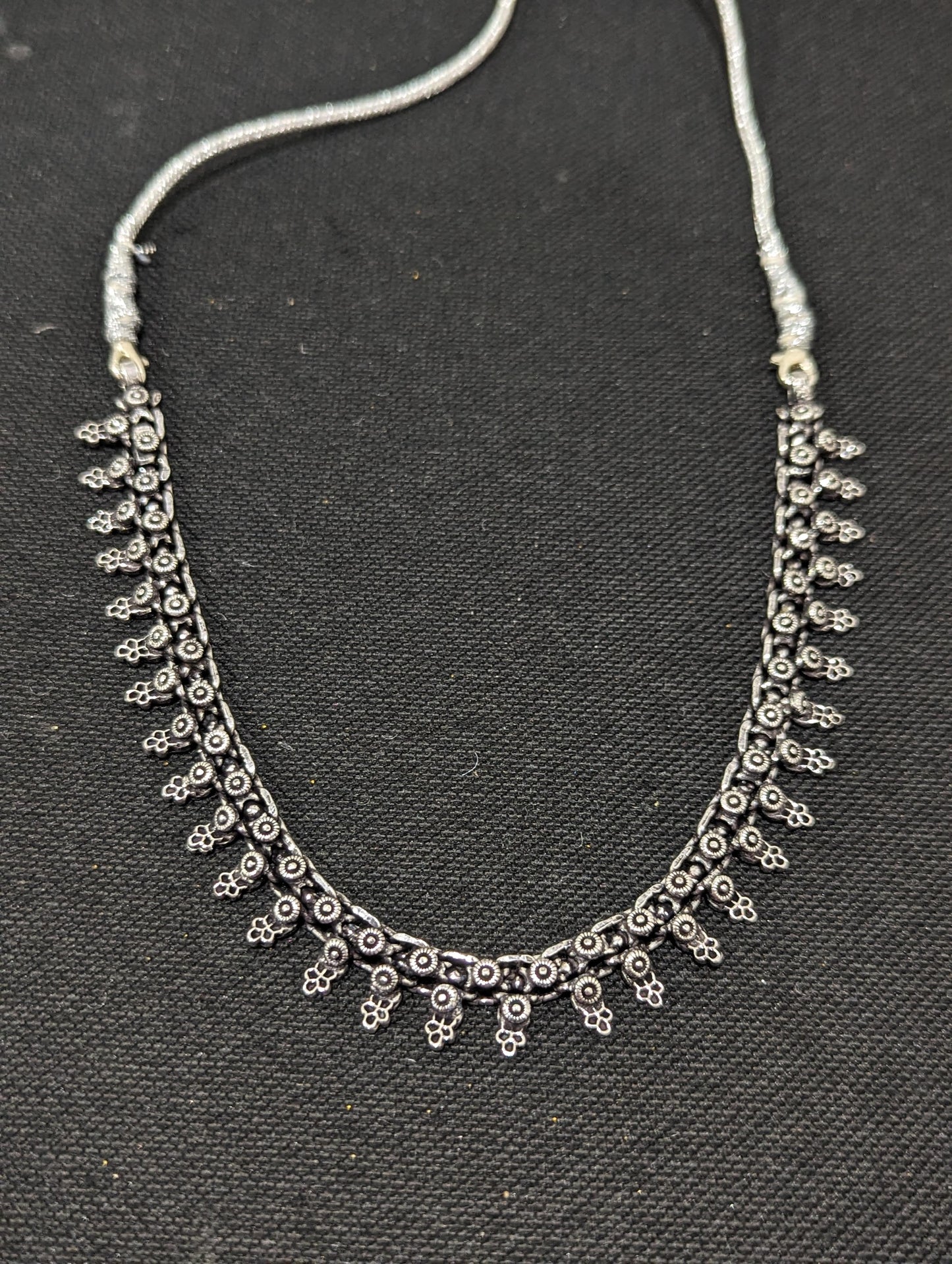 Oxidized silver choker necklace - D2