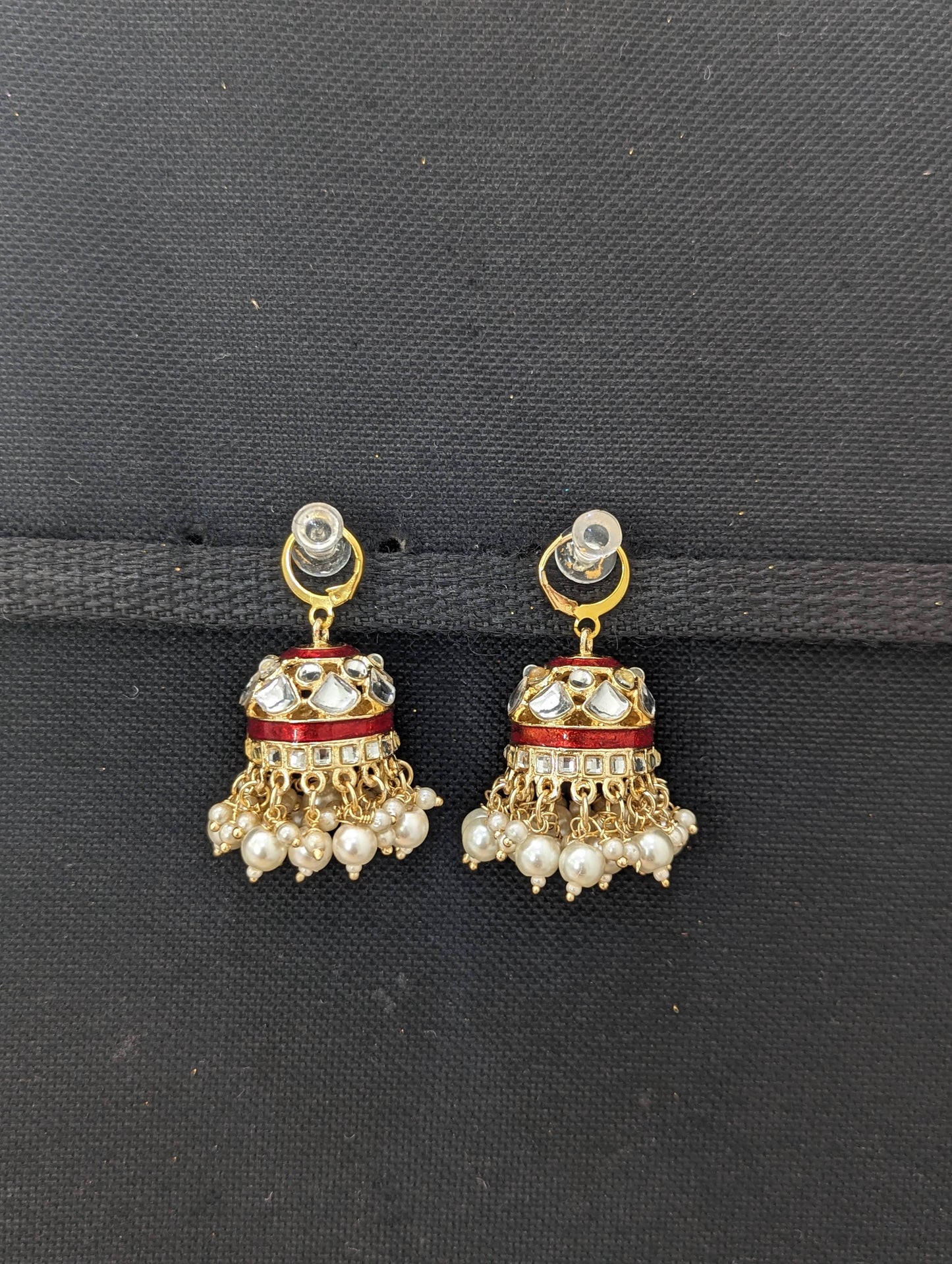 Colorful enamel Medium Hoop Jhumka Earrings