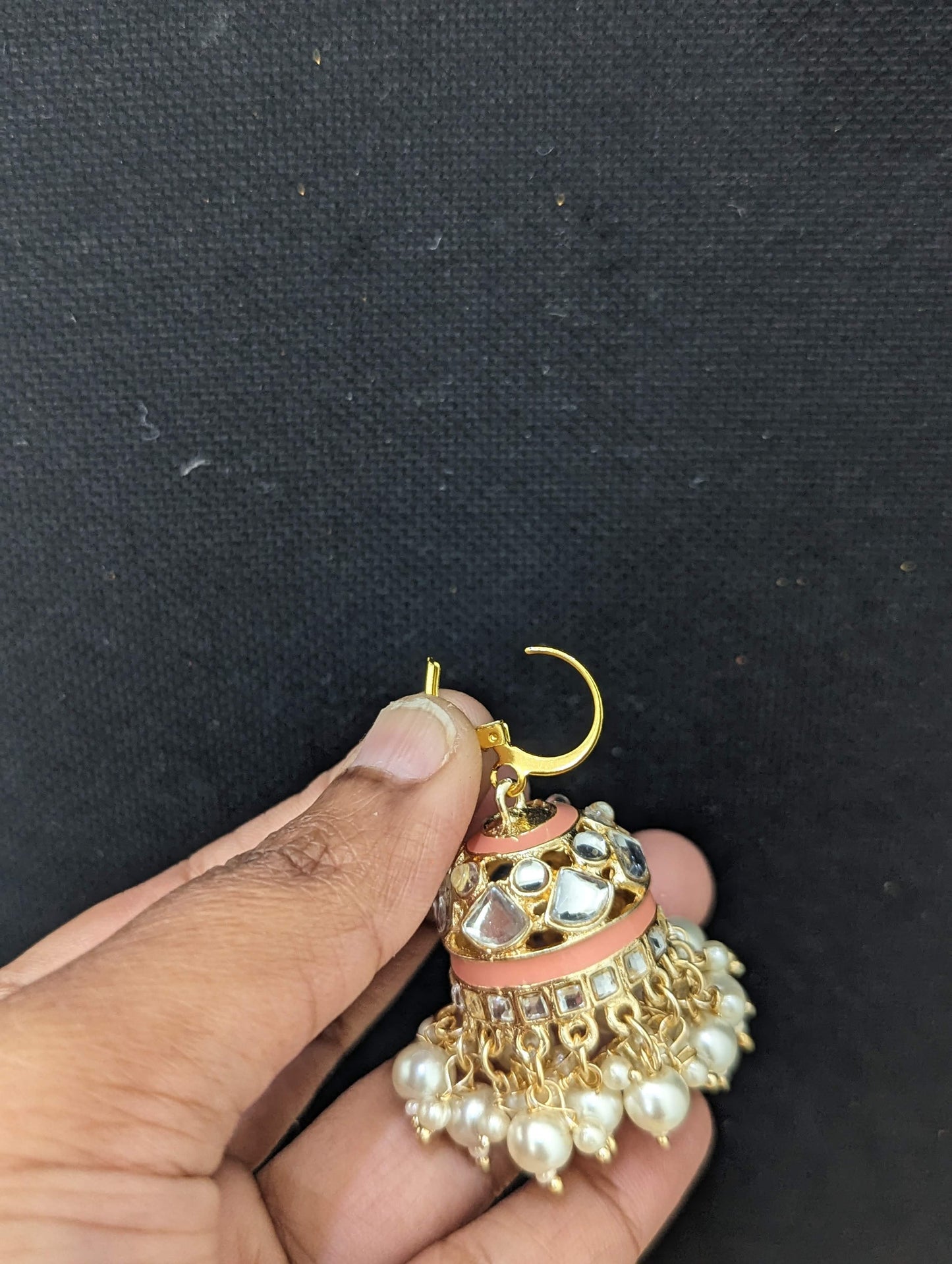 Colorful enamel Medium Hoop Jhumka Earrings