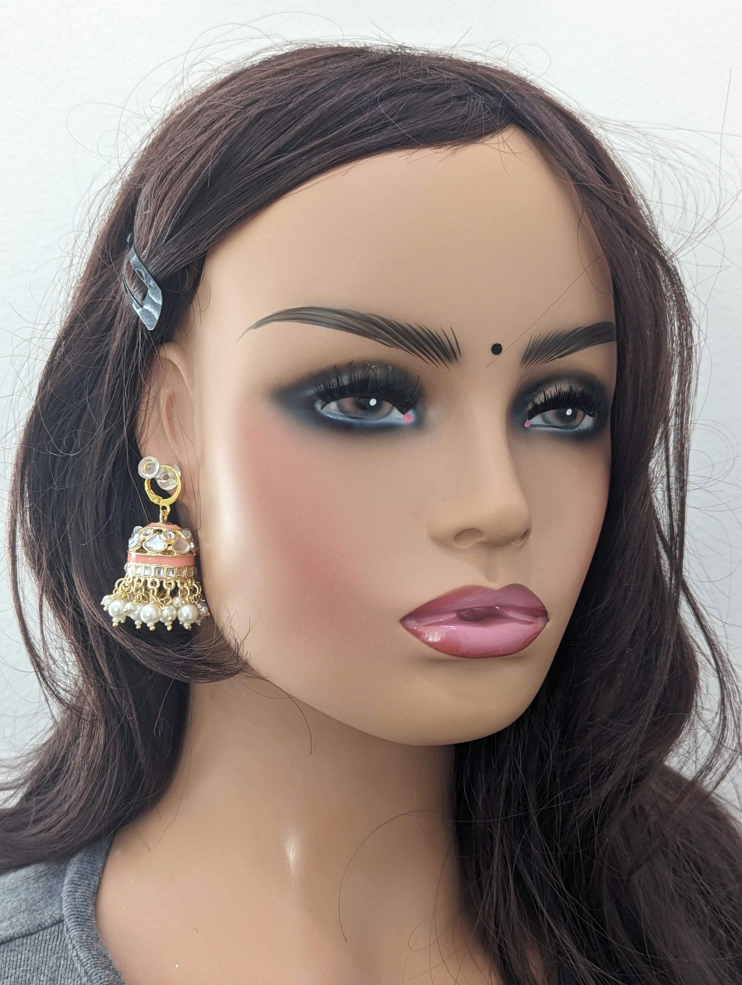 Colorful enamel Medium Hoop Jhumka Earrings