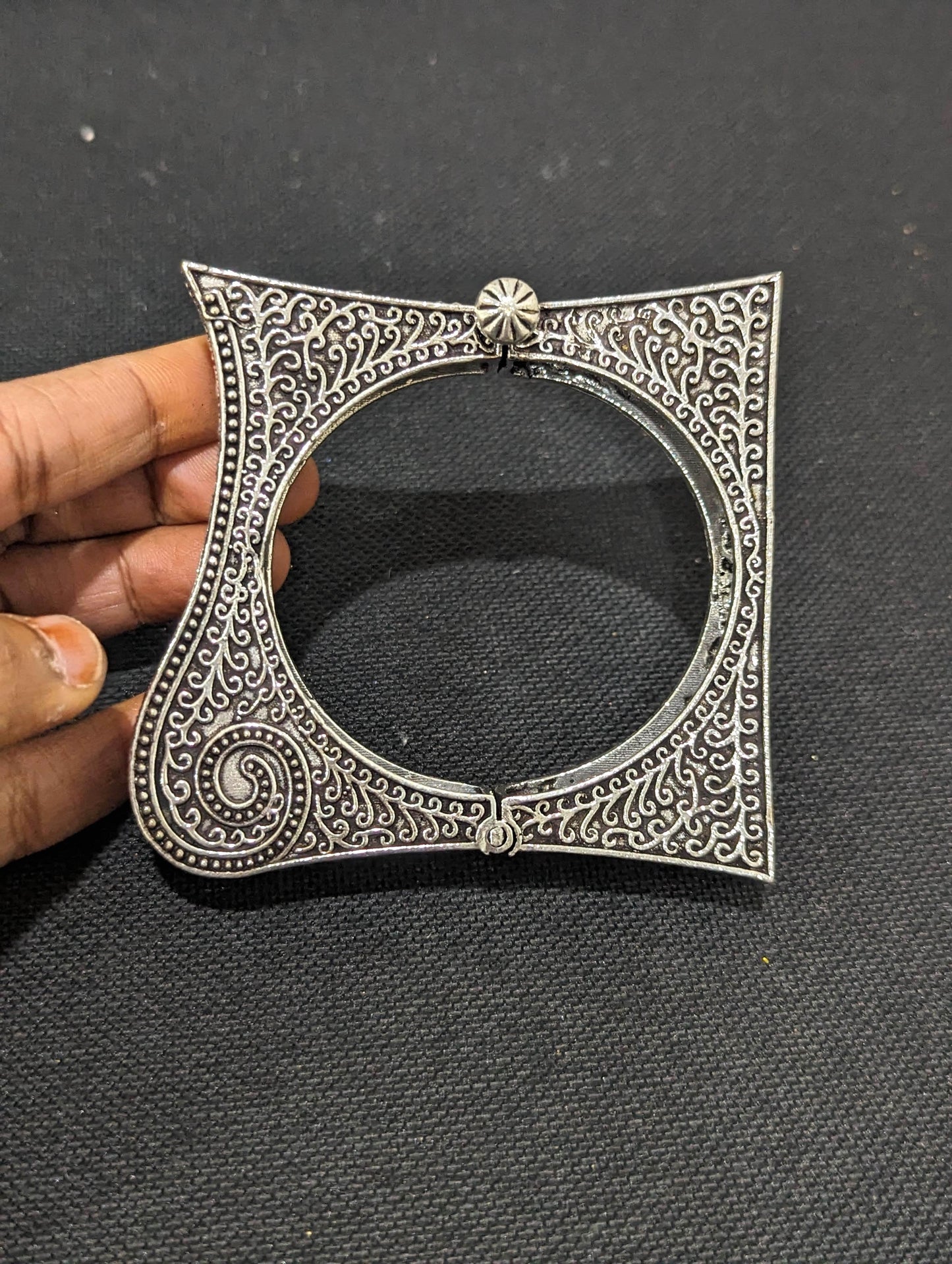 Oxidized silver Designer kada