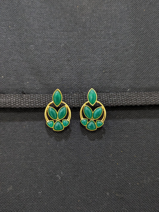 Green Chandbali Earrings