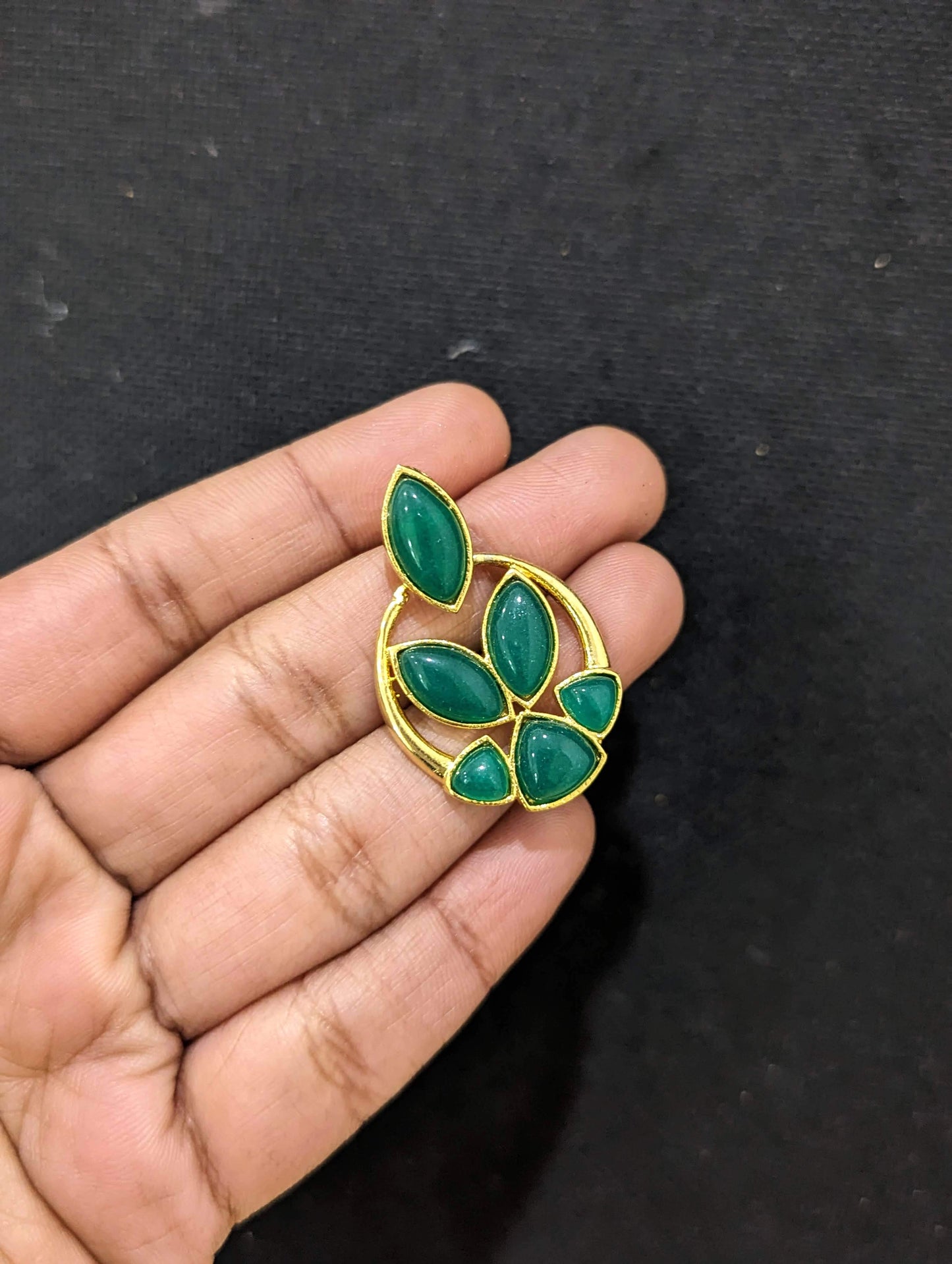 Green Chandbali Earrings