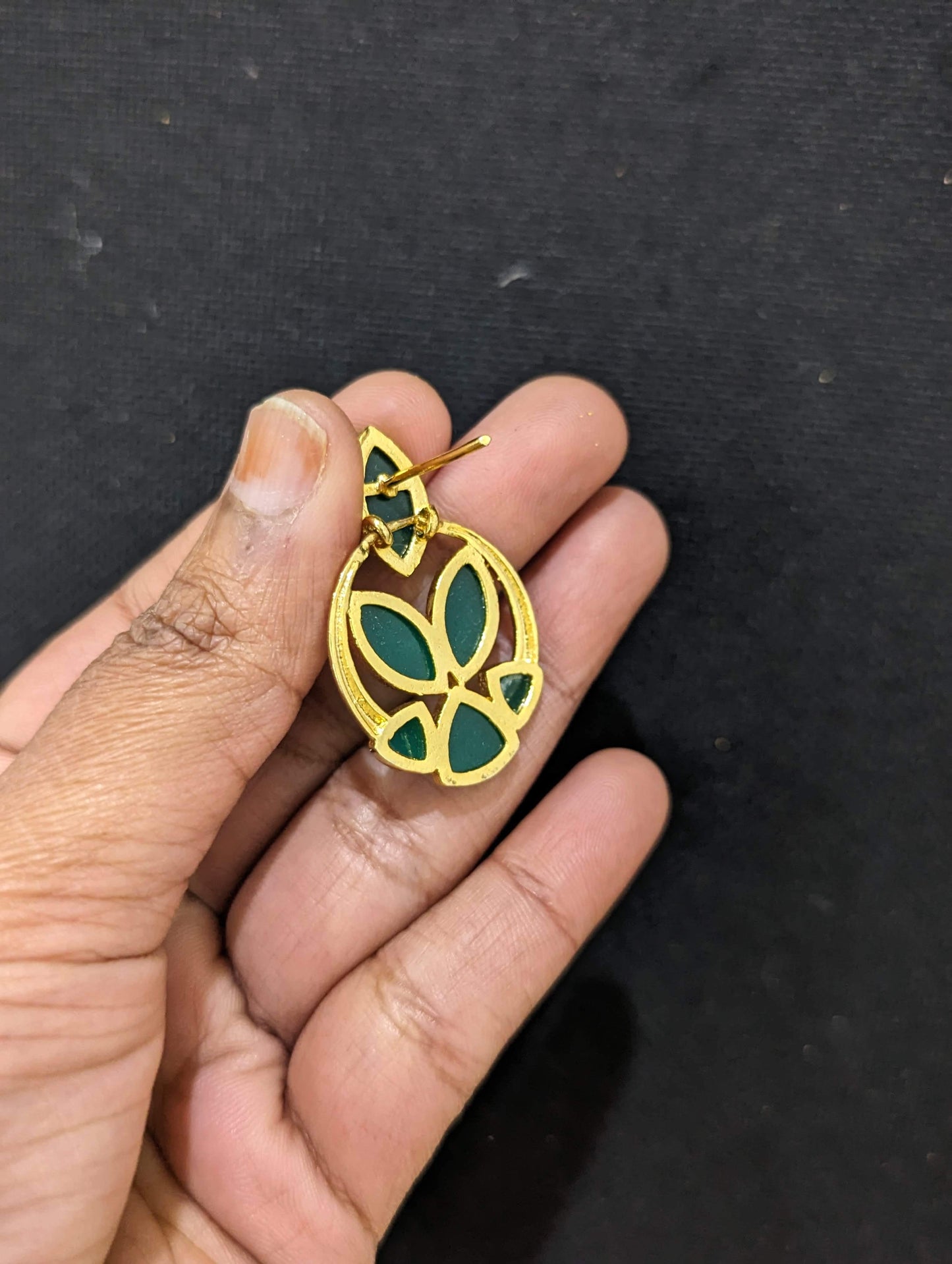 Green Chandbali Earrings