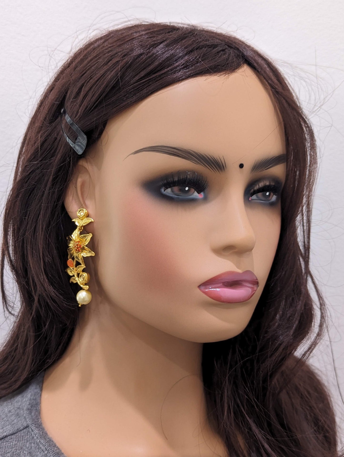 Gold plated Designer Orange Earrings