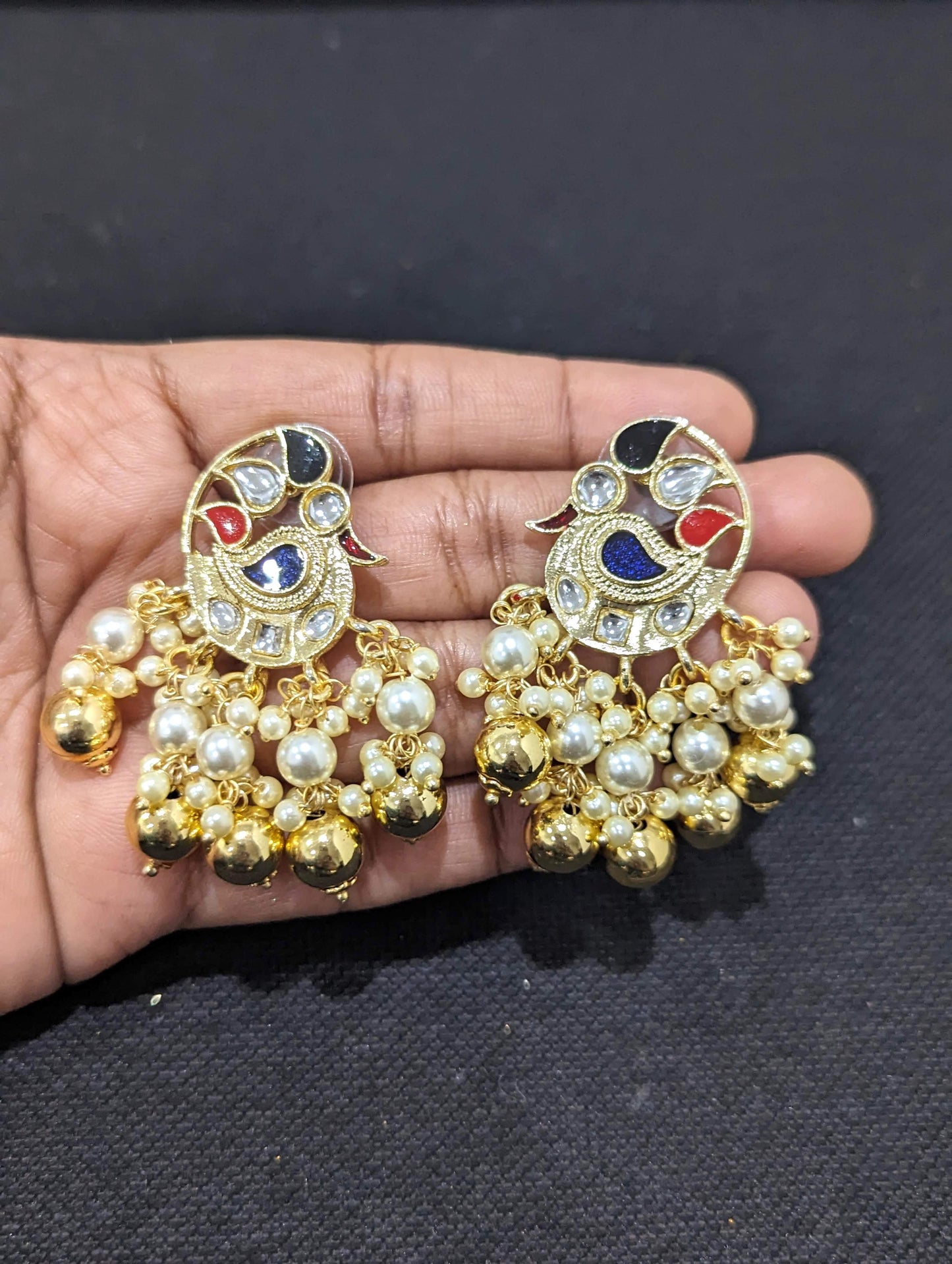 Peacock design Kundan Choker Necklace and Earrings set