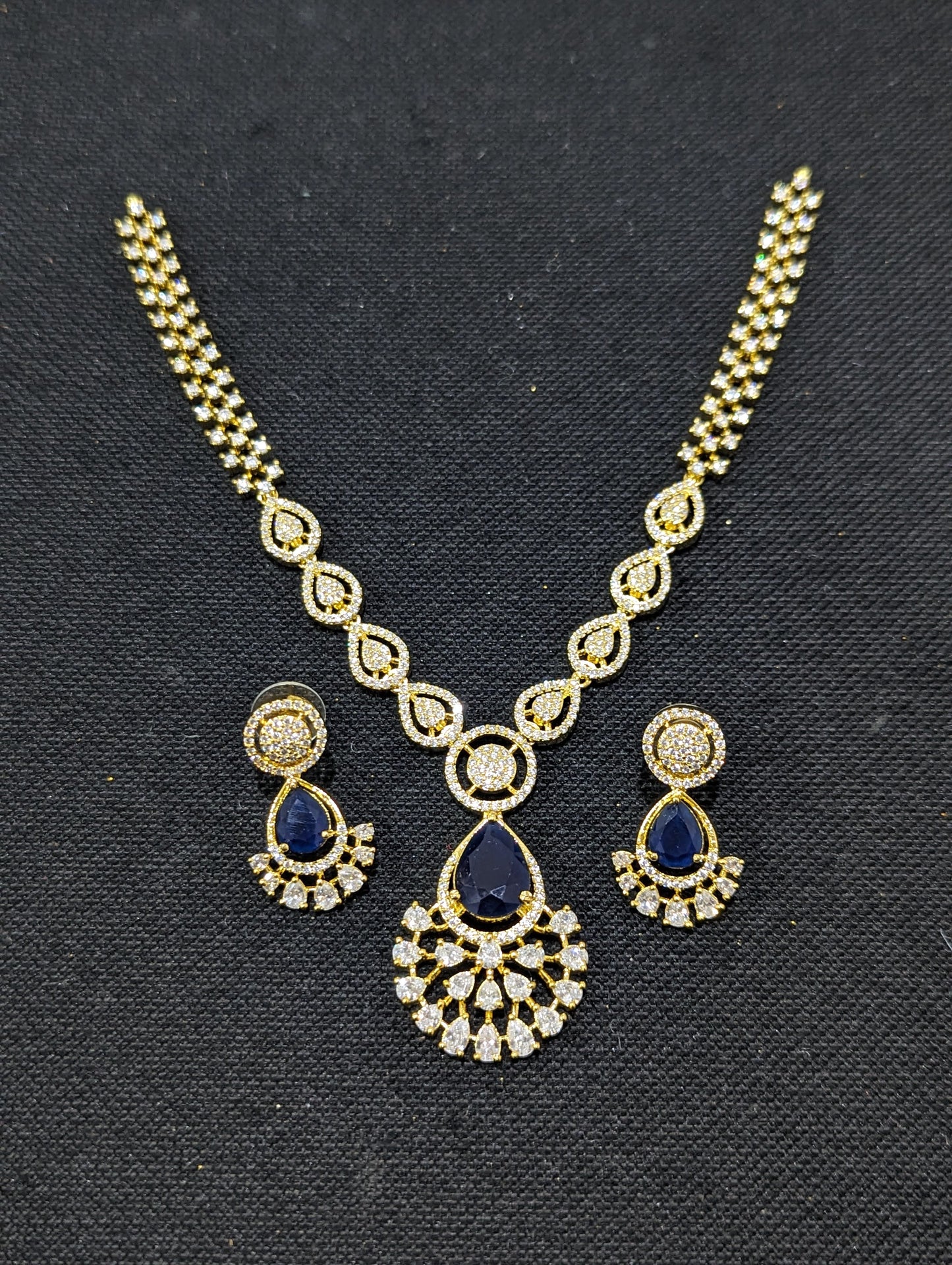 Teardrop CZ Choker Necklace set