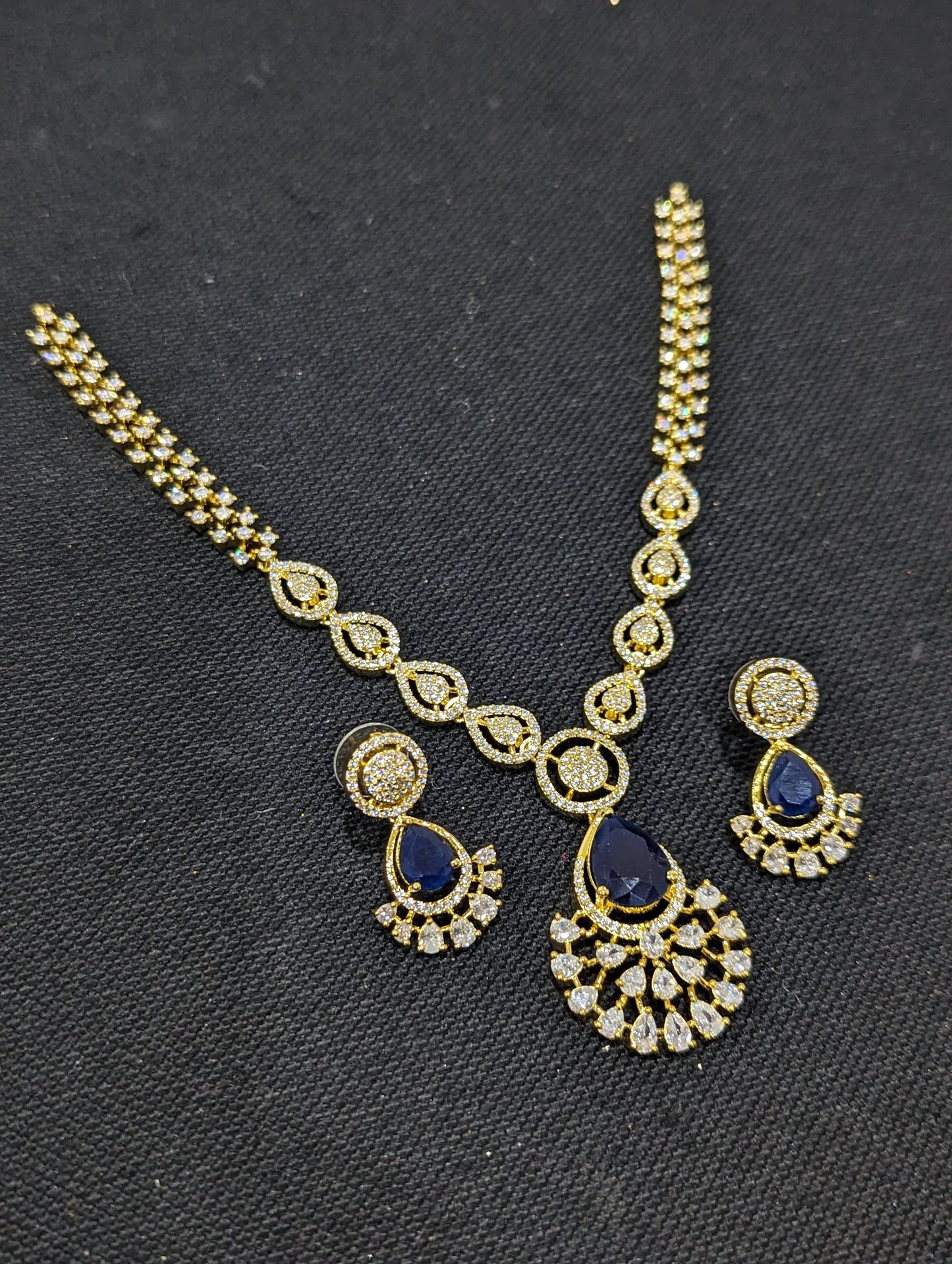 Teardrop CZ Choker Necklace set