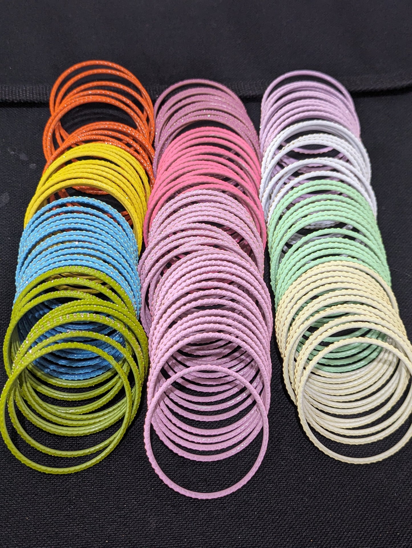 Colorful Thin Metal Bangles - 1 dozen - Design 3