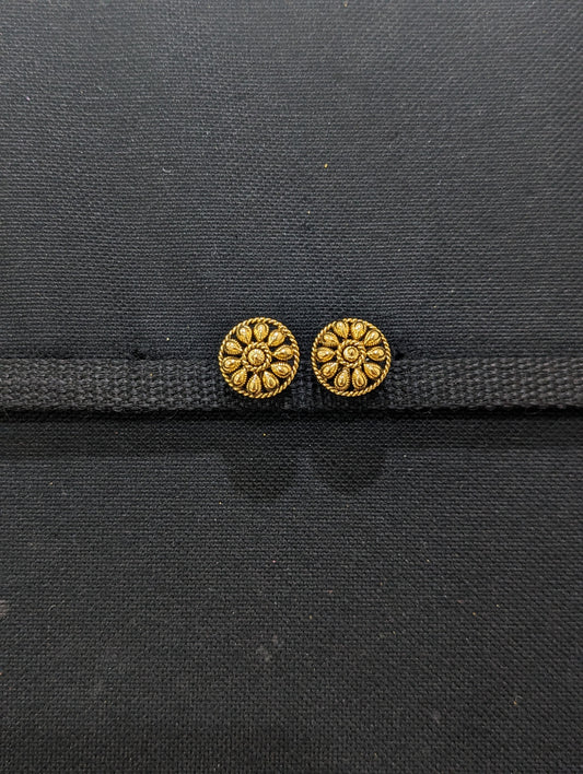 Gold plated Round stud Earrings
