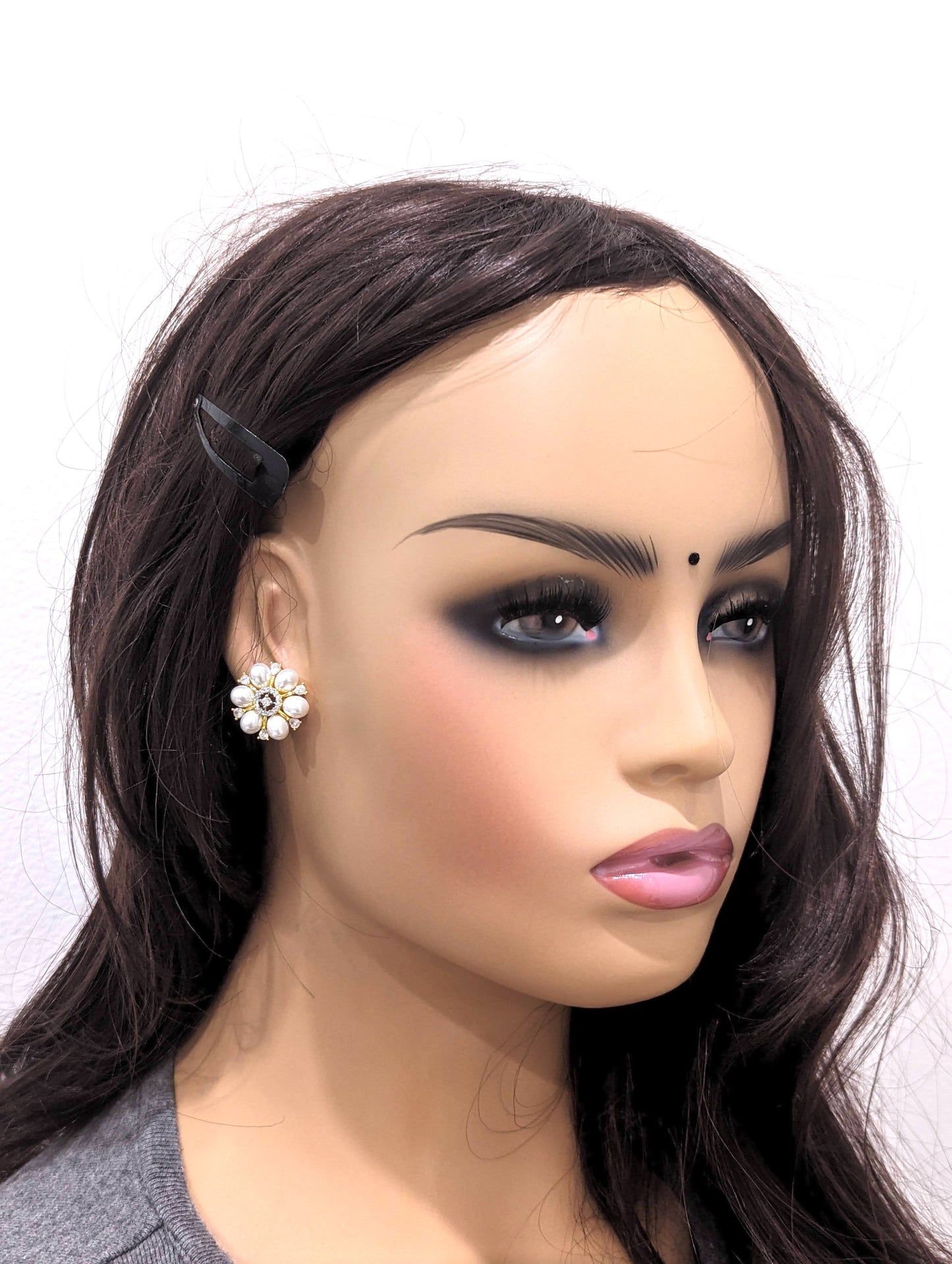 Pearl CZ Stud earrings