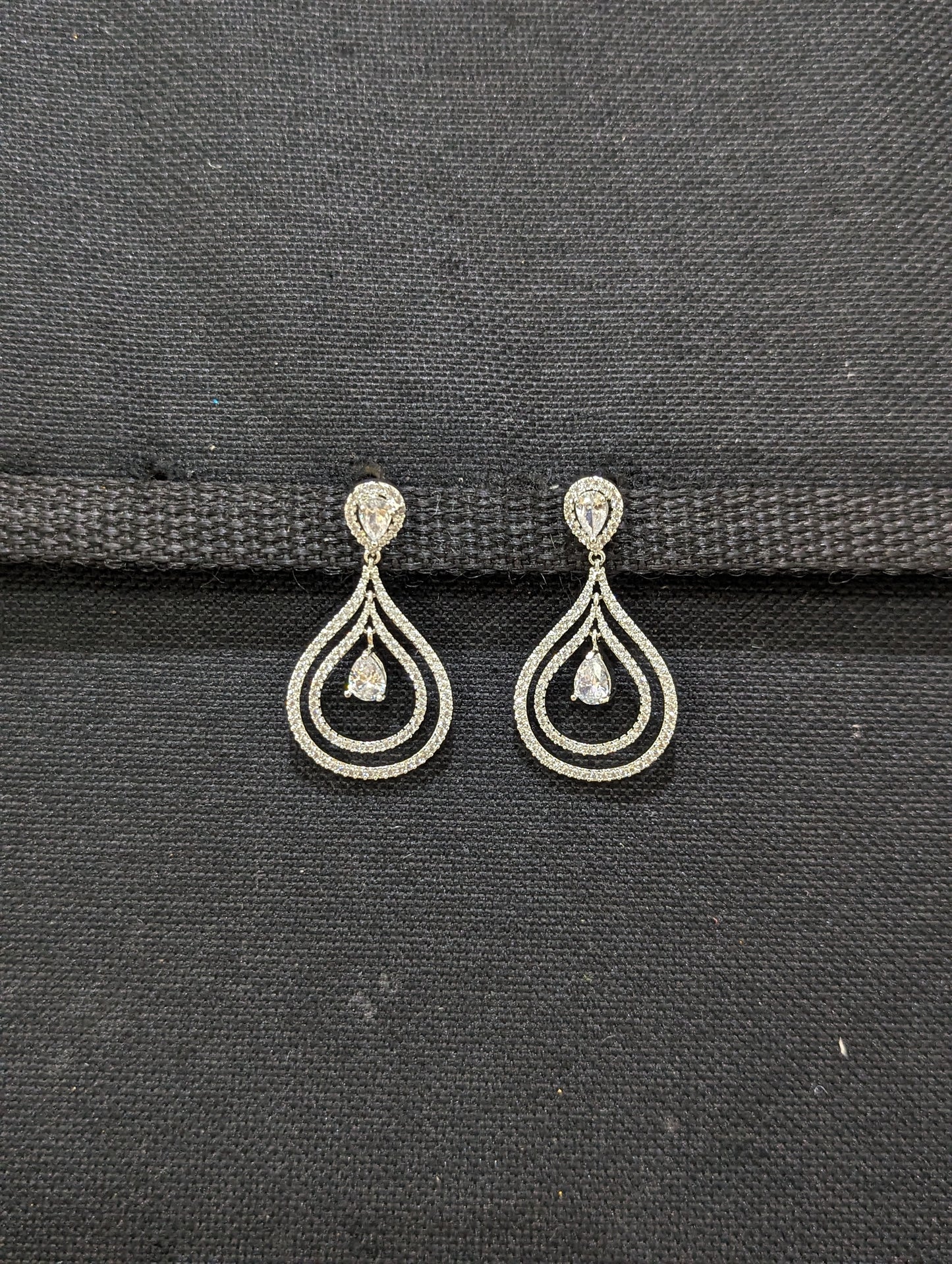 Dual teardrop Chandbali CZ Earrings