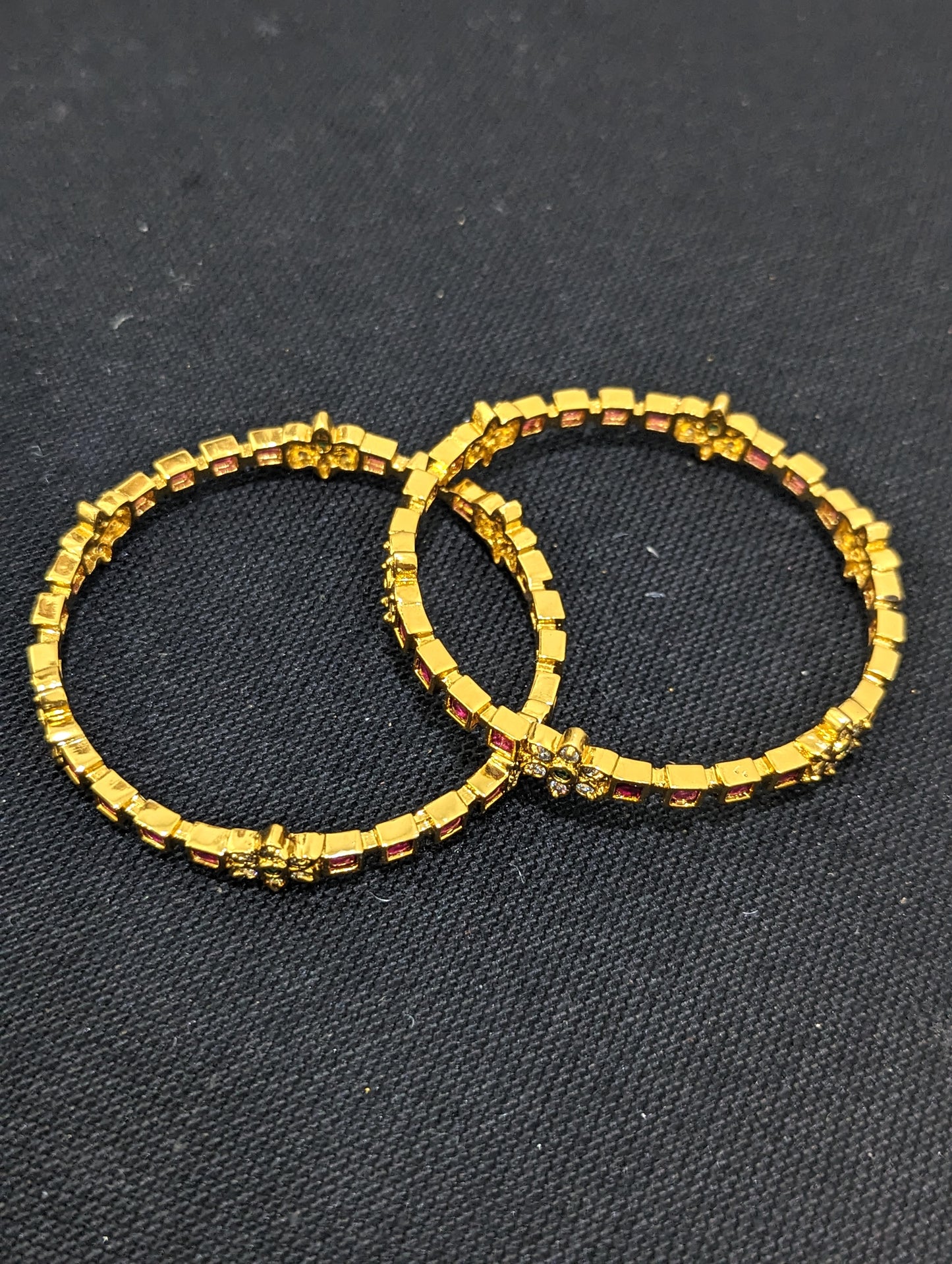 Antique gold plated Kemp CZ Traditional Bangles
