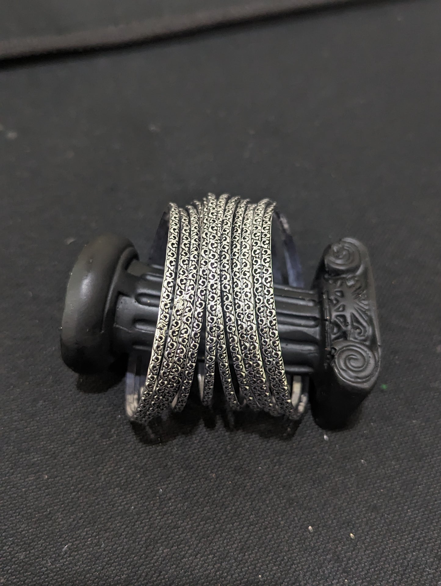 Oxidized Silver Dozen Bangles