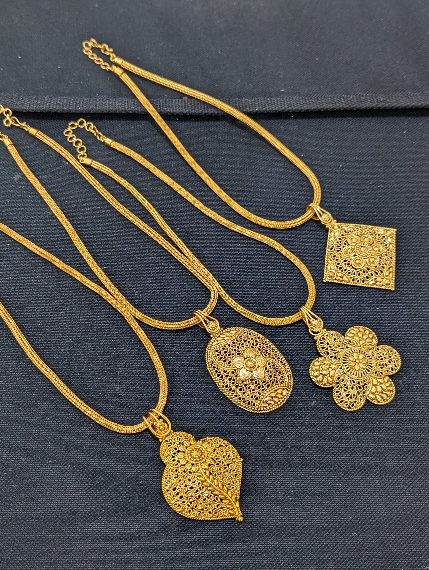 Gold plated Pendant chain Necklace - 4 designs