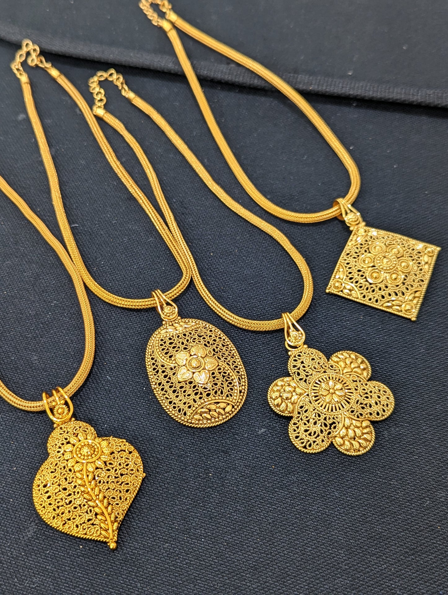 Gold plated Pendant chain Necklace - 4 designs