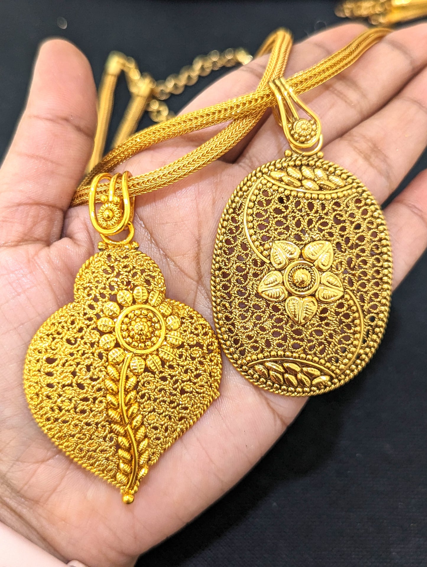 Gold plated Pendant chain Necklace - 4 designs