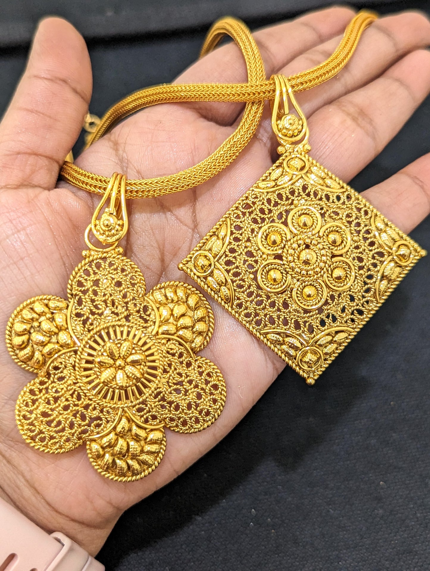 Gold plated Pendant chain Necklace - 4 designs
