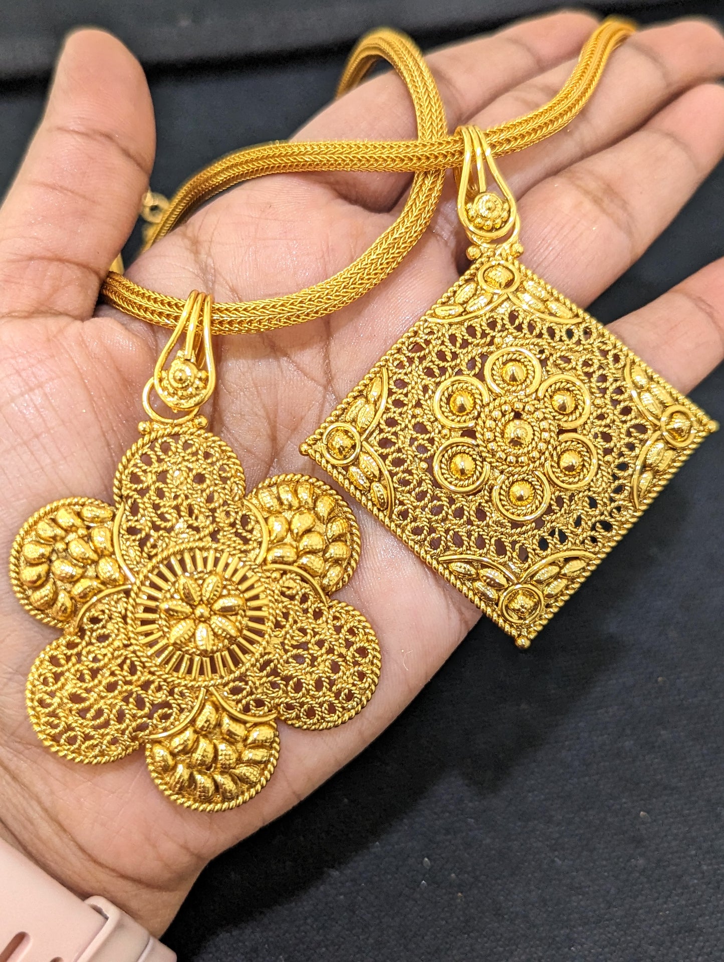 Gold plated Pendant chain Necklace - 4 designs