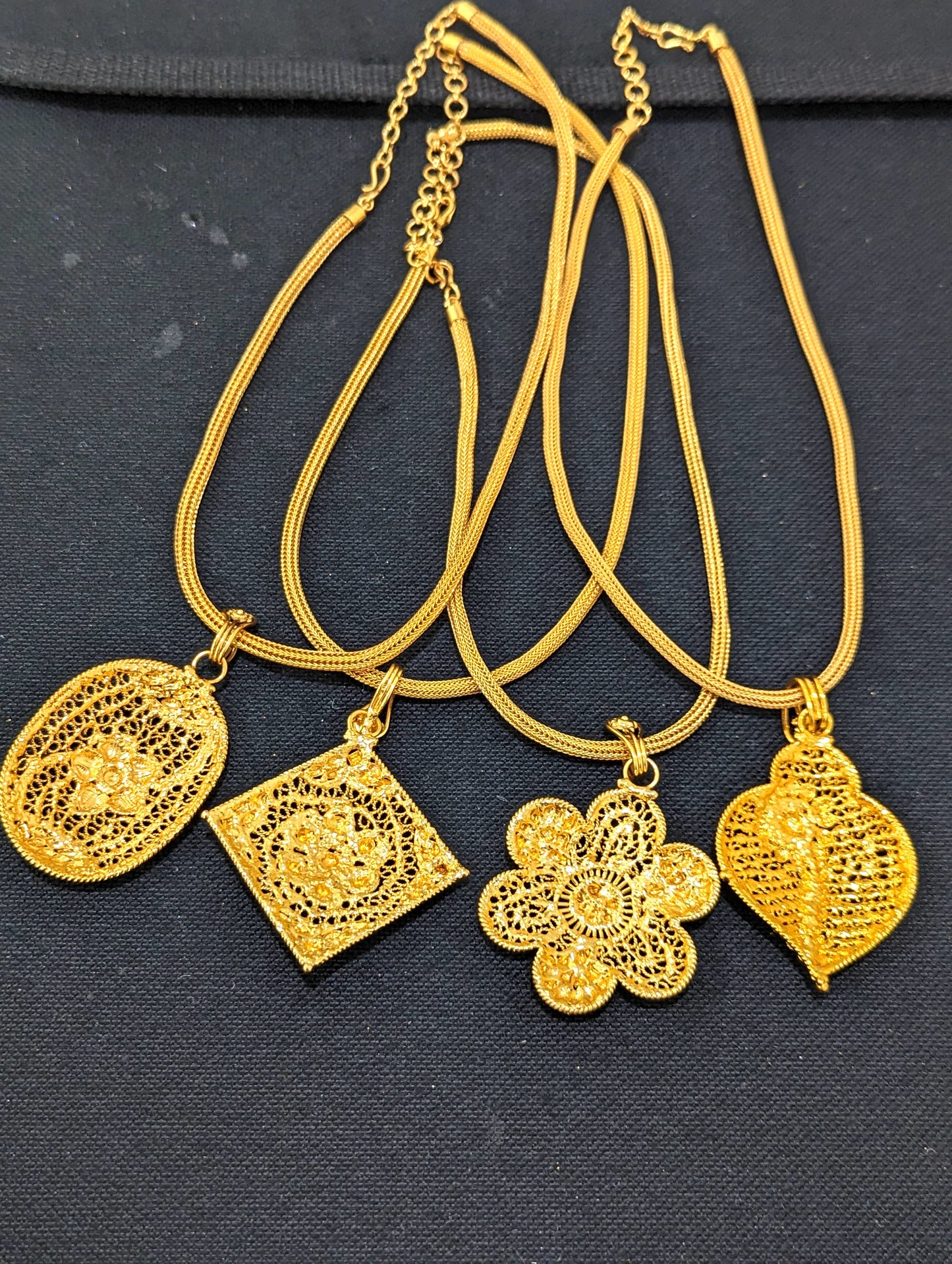 Gold plated Pendant chain Necklace - 4 designs
