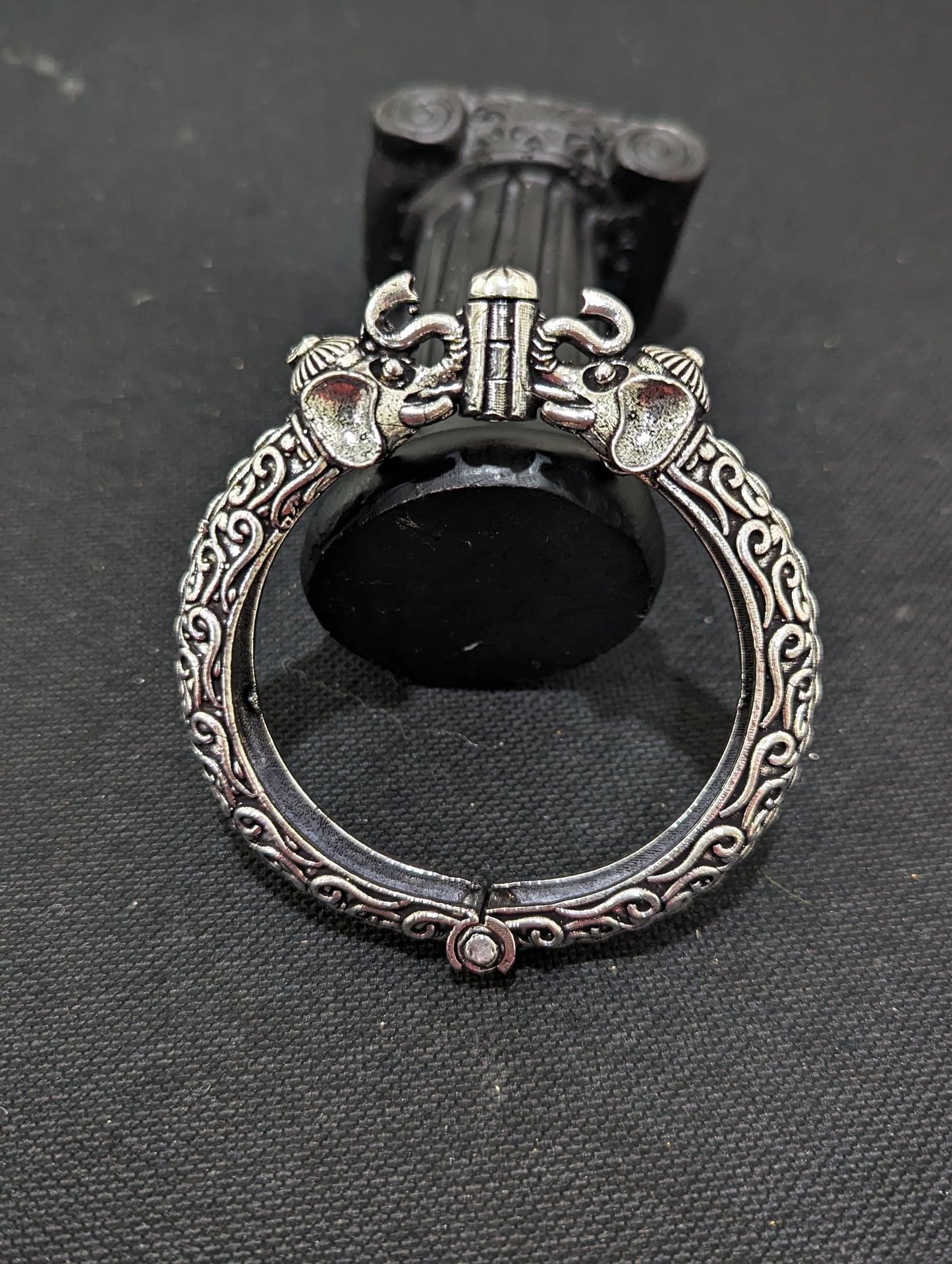 Oxidized silver Elephant kada