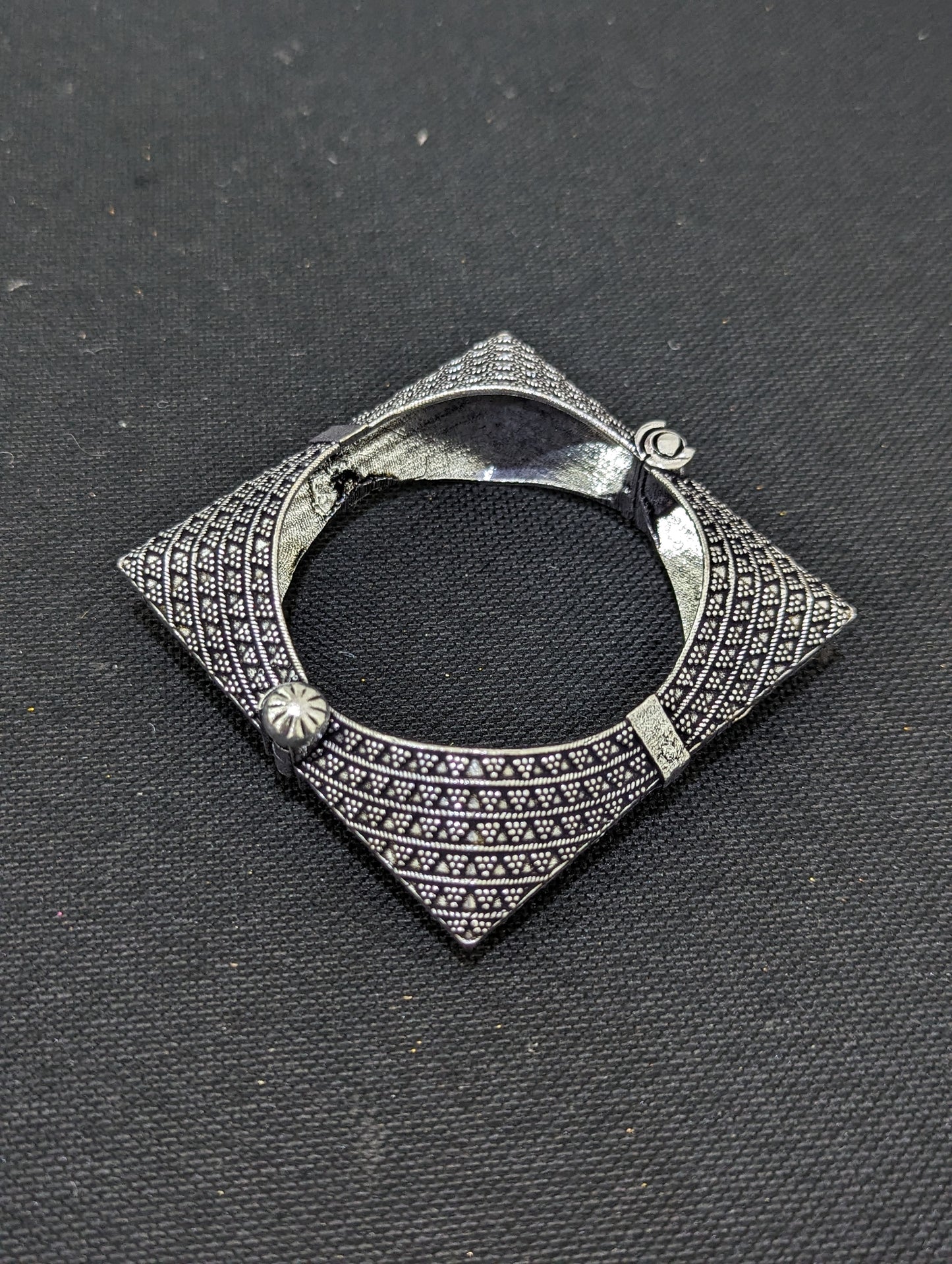 Oxidized silver Square kada