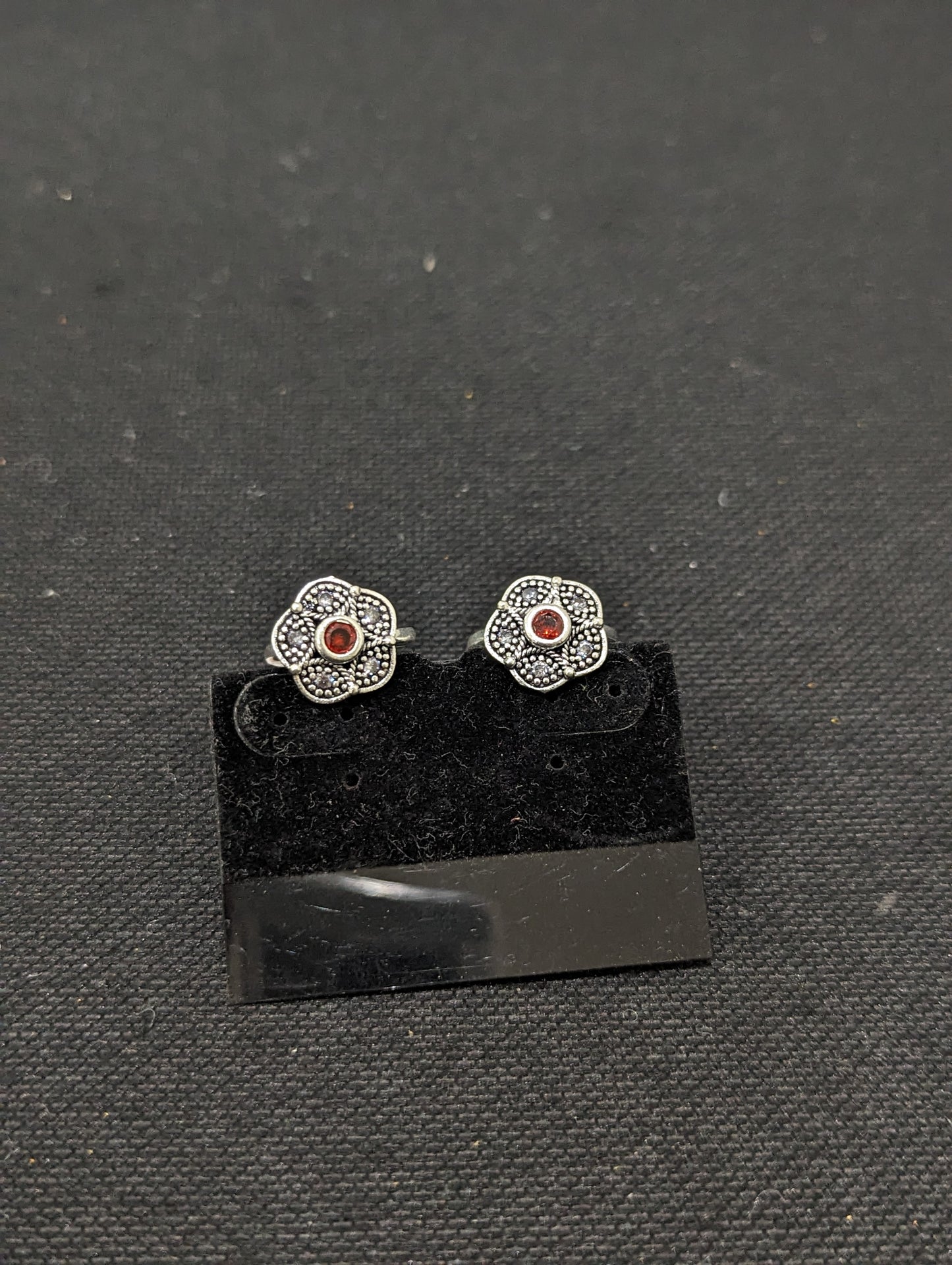 Oxidized silver CZ adjustable Toe Rings